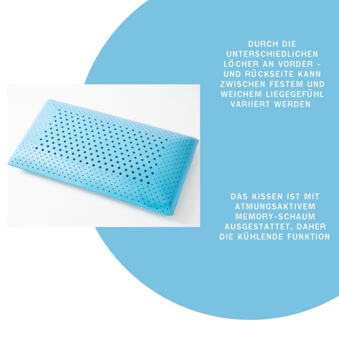 Genius Nackenstützkissen Eazzzy Schaumkissen, Füllung: 99% Polyester, 1% sonstige Fasern, Seitenschläfer, Rückenschläfer, Bauchschläfer, kühlender Gelschaum - gegen Nackenschmerzen
