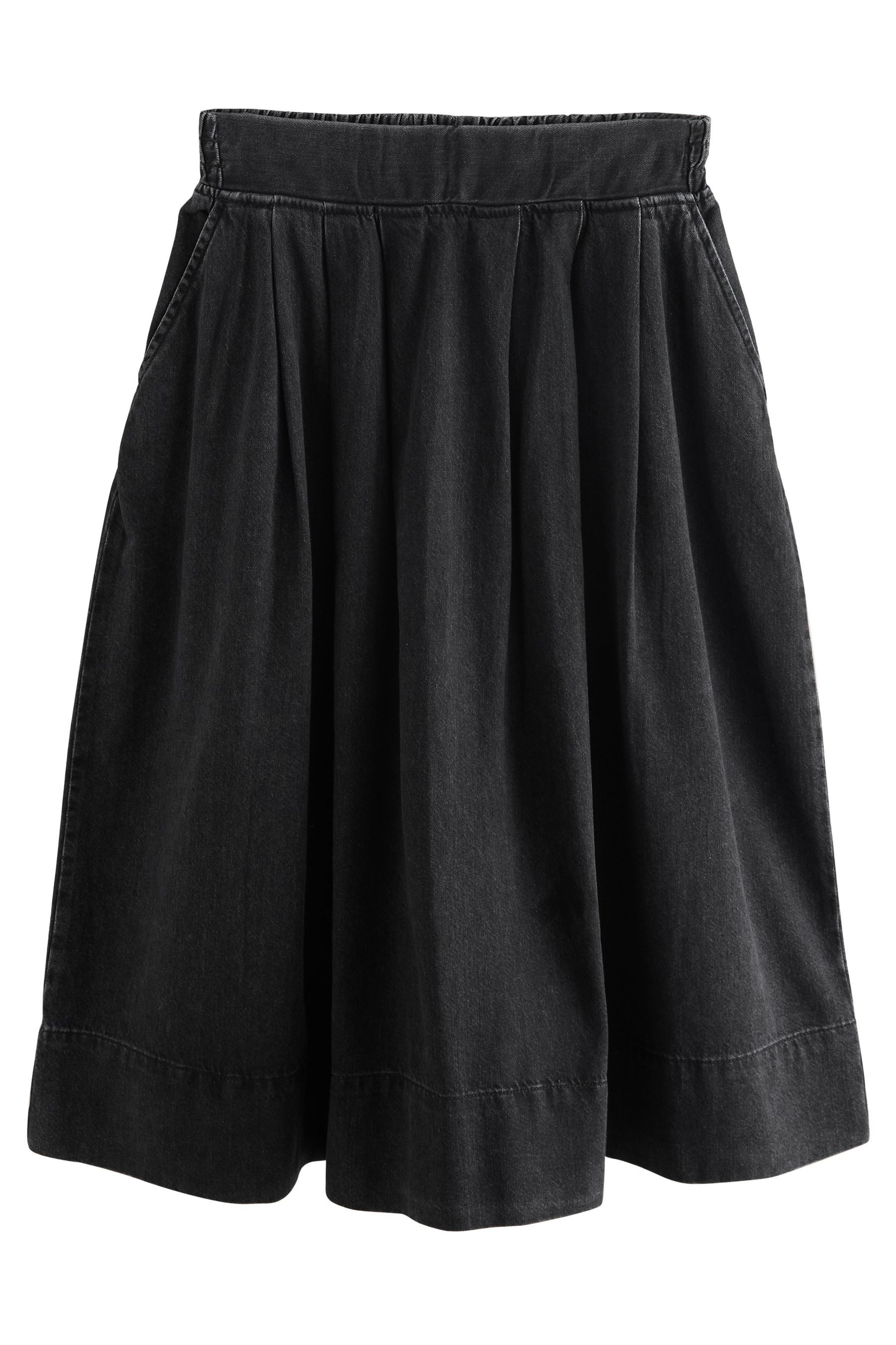 Next Midirock Mittellanger Jeansrock in A-Linie 100 % Baumwolle (1-tlg) günstig online kaufen