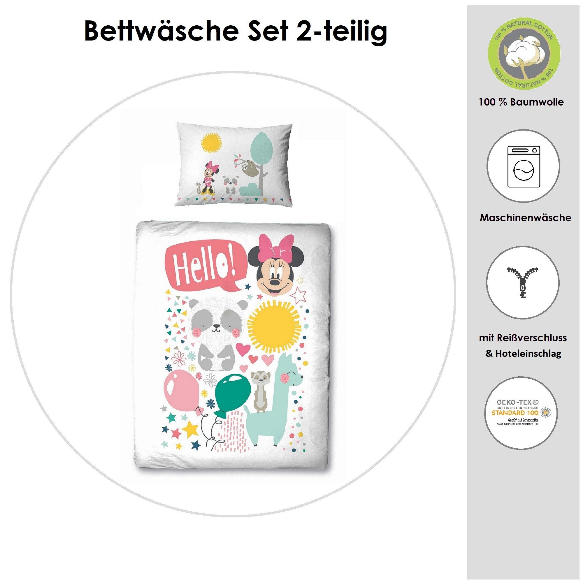 Familando Babybettwäsche Disney Minnie Mouse "Tierparty" günstig online kaufen