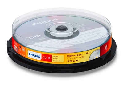 Philips CD-Rohling 10 Philips Rohlinge CD-R 80Min 700MB 52x Spindel