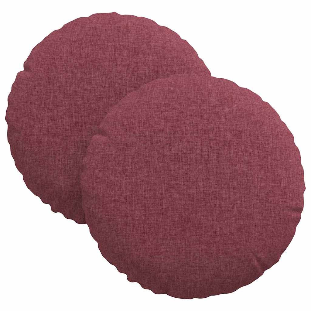 vidaXL Sitzauflage Sitzkissen 2 stk. Stoff Weinrot Ø30 x 13 cm, (2 St)