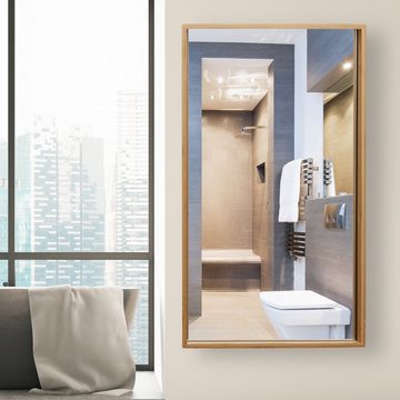 relaxdays Badezimmerspiegelschrank Bad Spiegelschrank mit Tür
