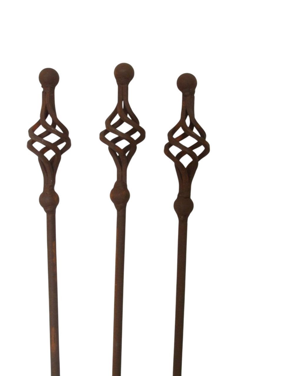 Deko-Impression Rankgitter Set 3 Gartenstäbe Rankstab Rosenstab gedreht Eisen Rost 150 cm, 3 St.