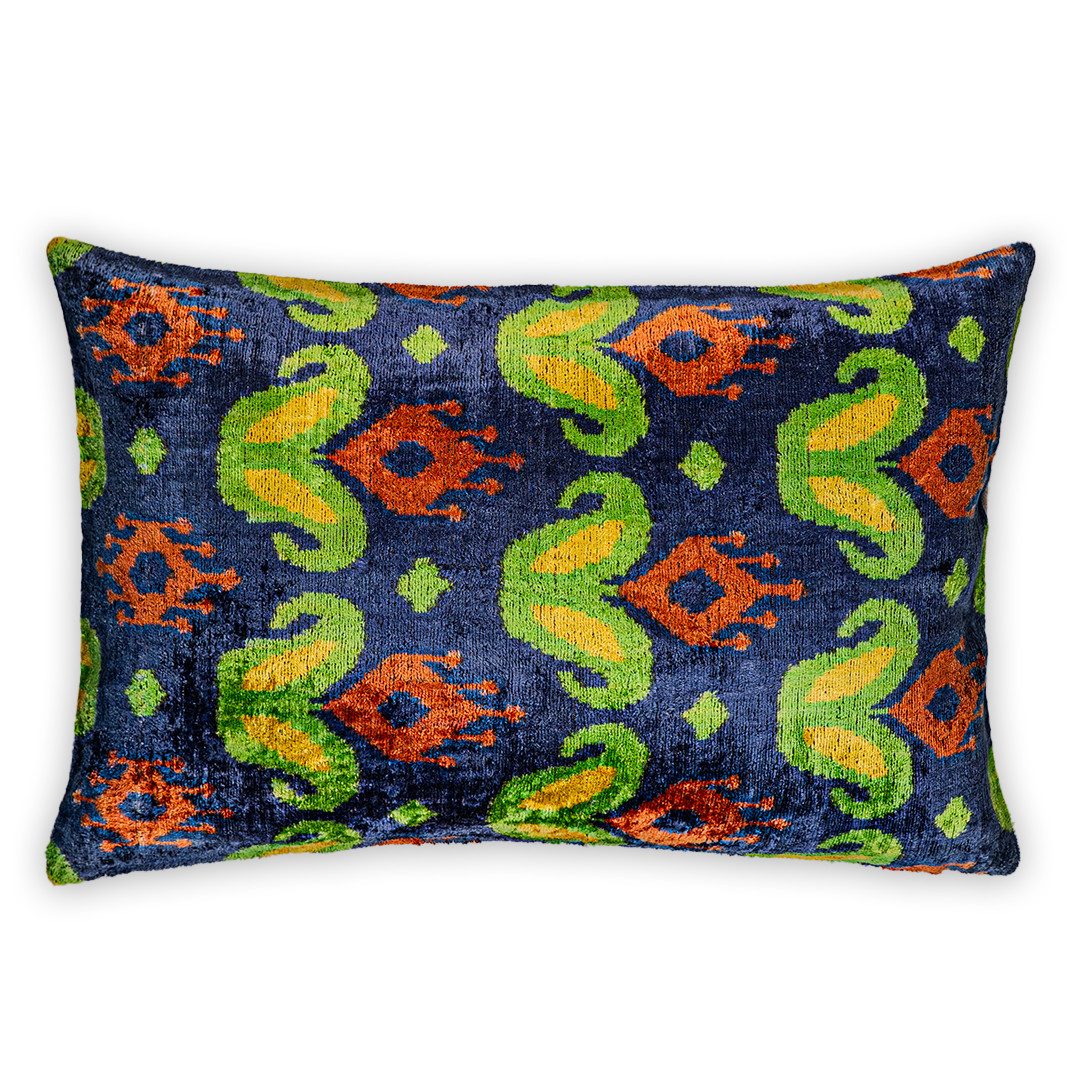 von strohdeicher design Декоративные подушки Ikat Подушкиbezug Flower Bomb 40 x 60cm. Seide. Samt., Handgefertigt. Design aus Deutschland.