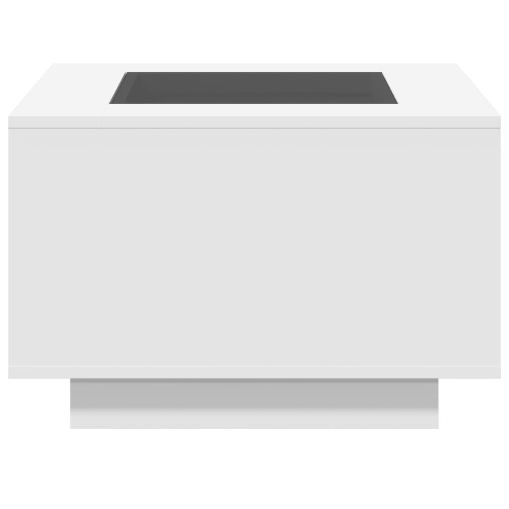 vidaXL Couchtisch LED-Couchtisch Weiß 60x60x40 cm Holzwerkstoff (1-St) – Bild 5 von 5