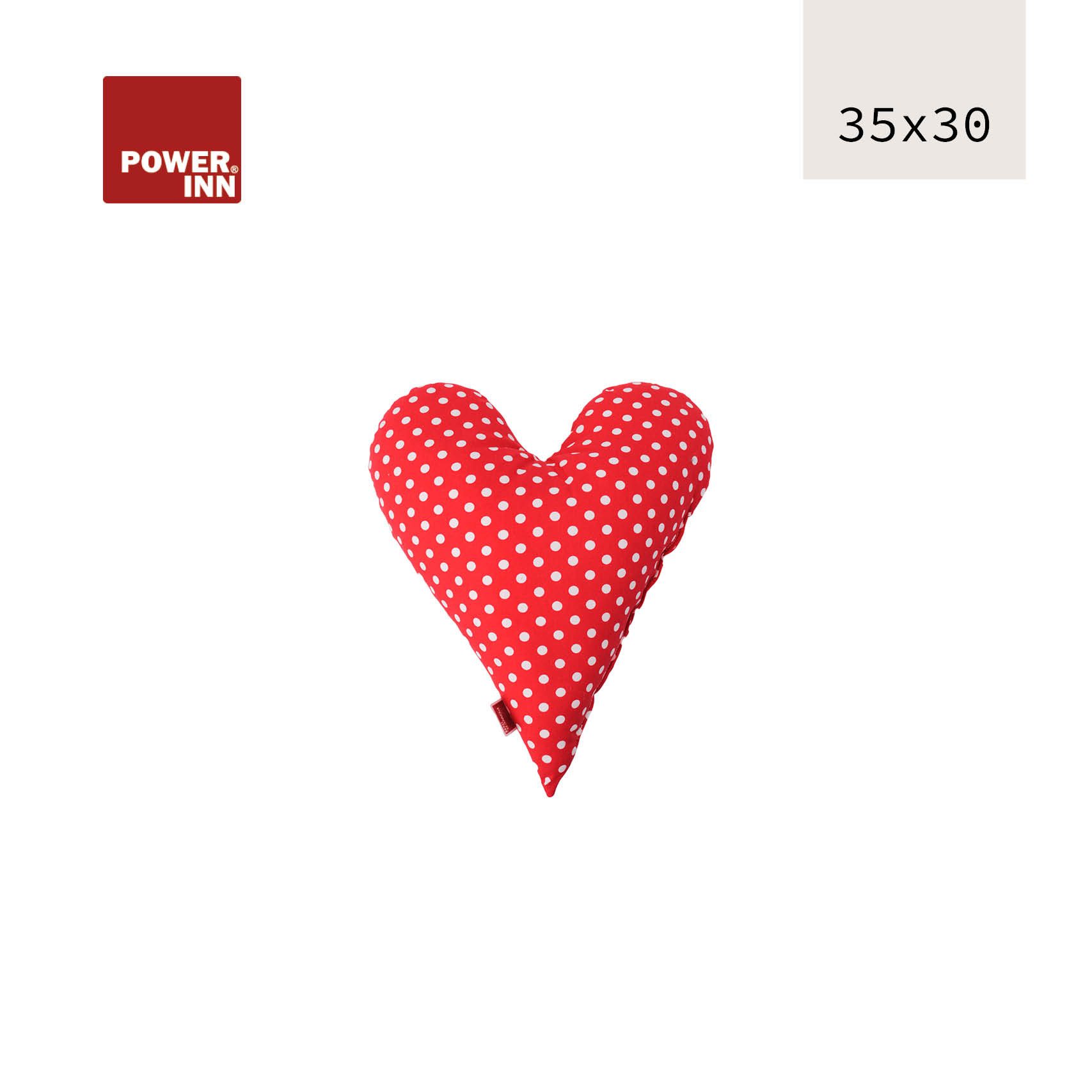 POWER INN Dekokissen POWER INN Herzkissen klein, Rot mit weißen Punkten, Dekokissen