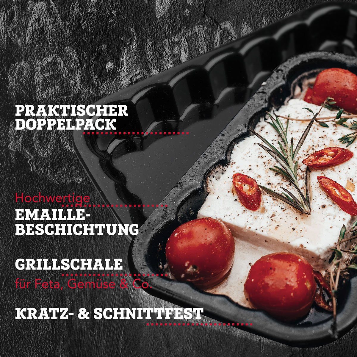 FMprofessional Grillschale Grillschale Emaille