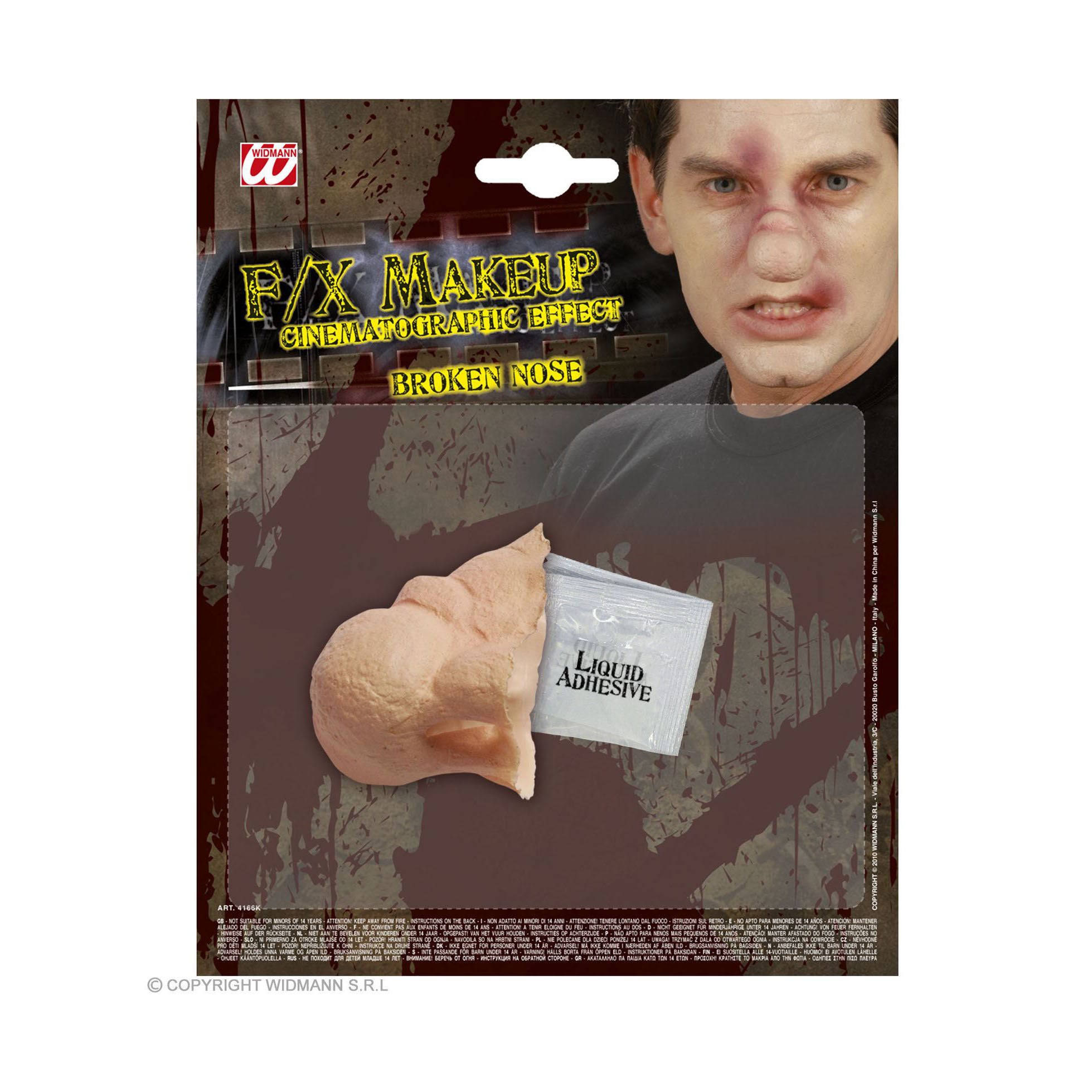 Widmann S.r.l. Schmuck-Tattoo FX Make-up Halloween, Gebrochene Nase