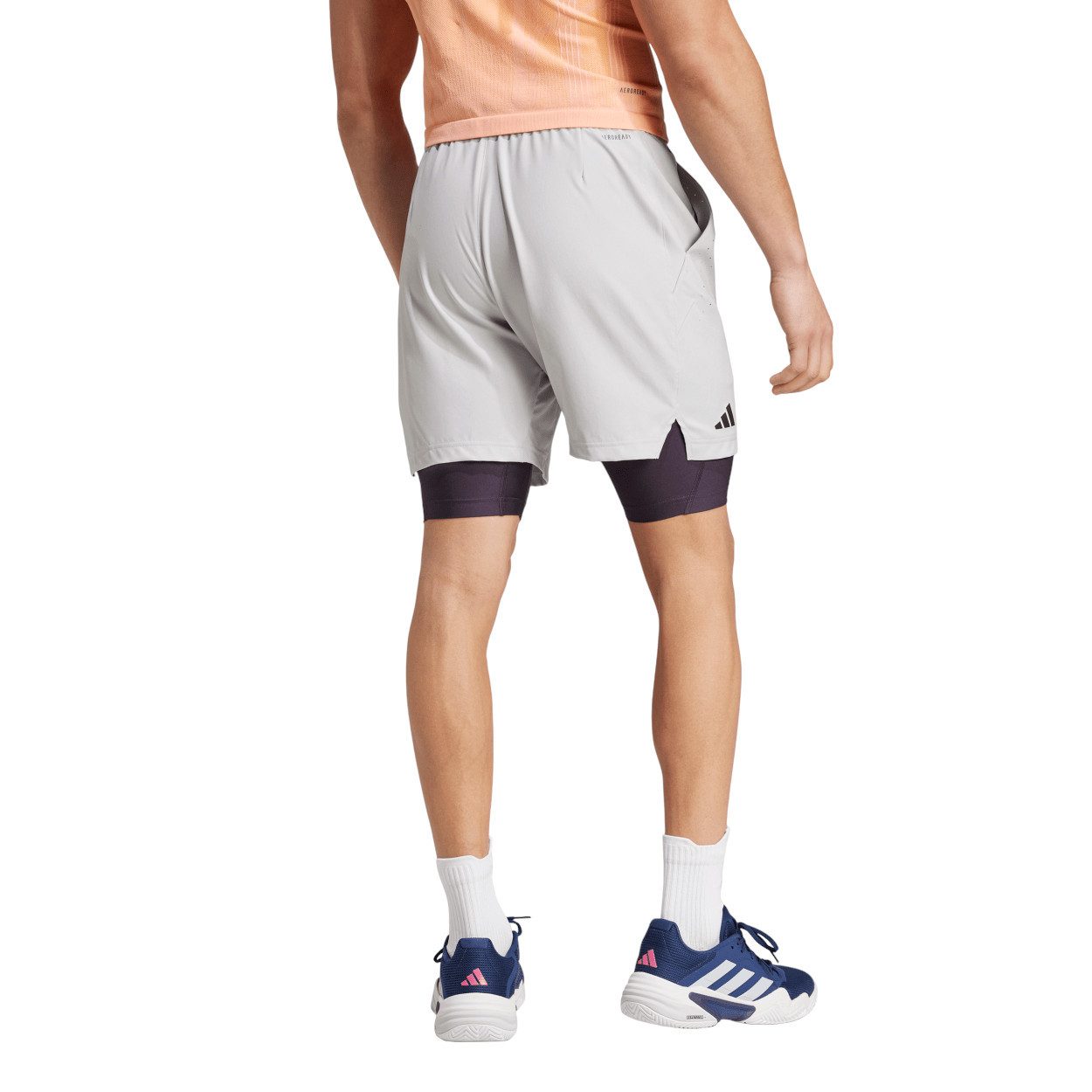 adidas Performance Sporthose Tennishose Pro Aeroready 2in1 (Short+Tight) grau/schwarz Herren