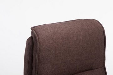 TPFLiving Bürostuhl Vila mit bequemer ergonomisch geformter Rückenlehne (Schreibtischstuhl, Drehstuhl, Chefsessel, Bürostuhl XXL), Gestell: Kunststoff silber - Sitzfläche: Stoff braun