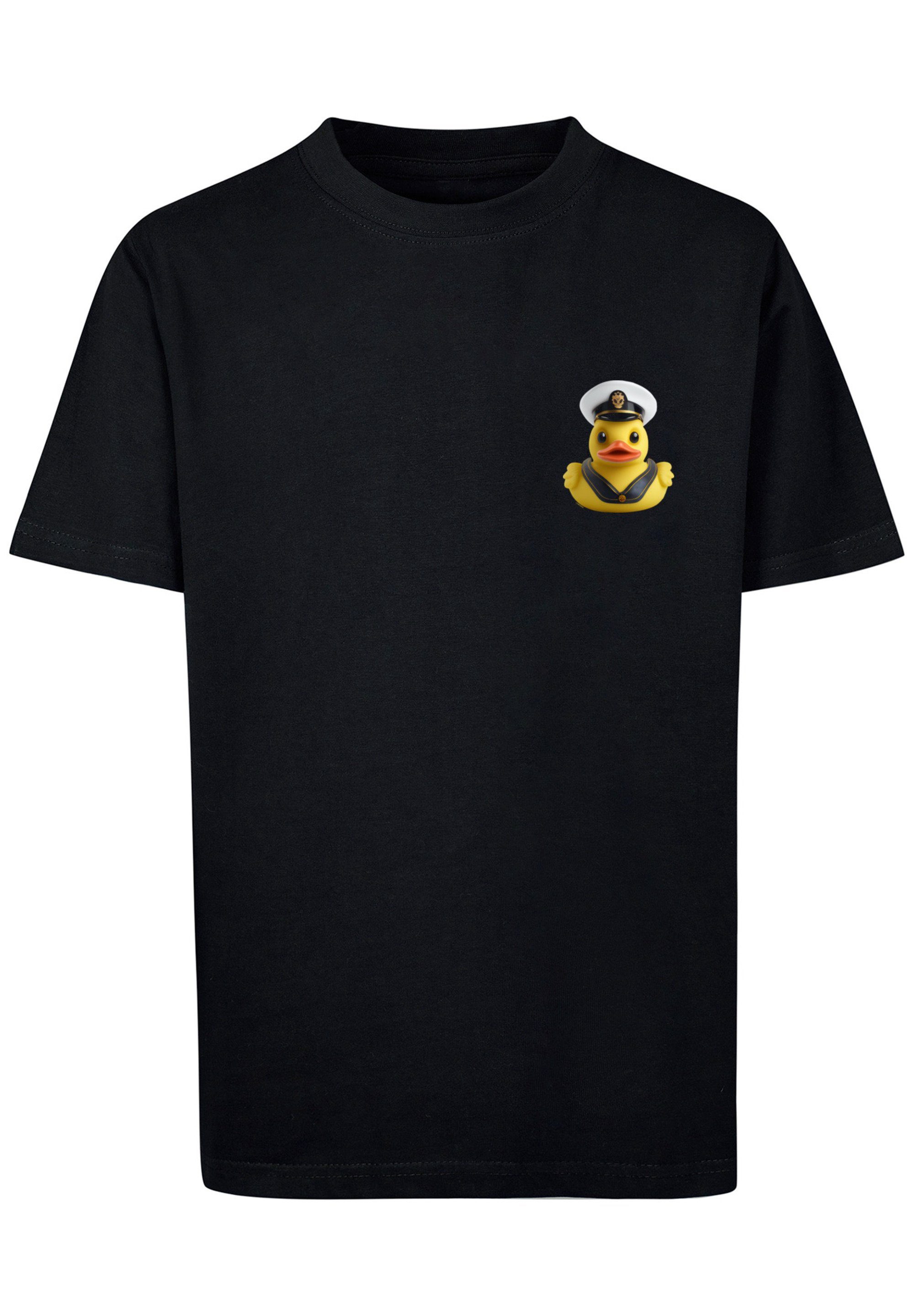 Captain TEE schwarz T-Shirt Rubber Print F4NT4STIC Duck UNISEX