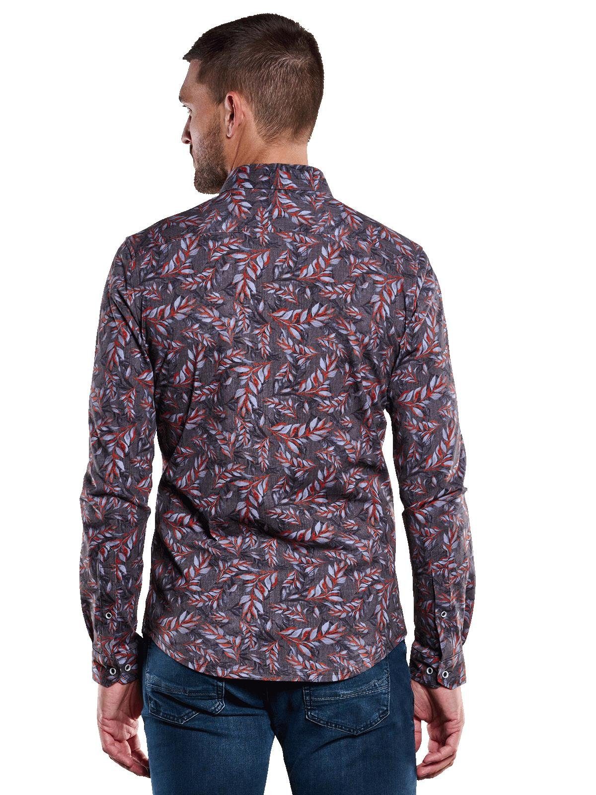 emilio adani Langarmhemd Langarm-Hemd mit All-Over-Print, Elastische  Jersey-Warenqualität