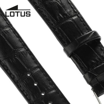 Lotus Uhrenarmband Lotus Herren Uhrenarmband 23mm, Herren Uhrenarmband, Lederarmband schwarz, Sport