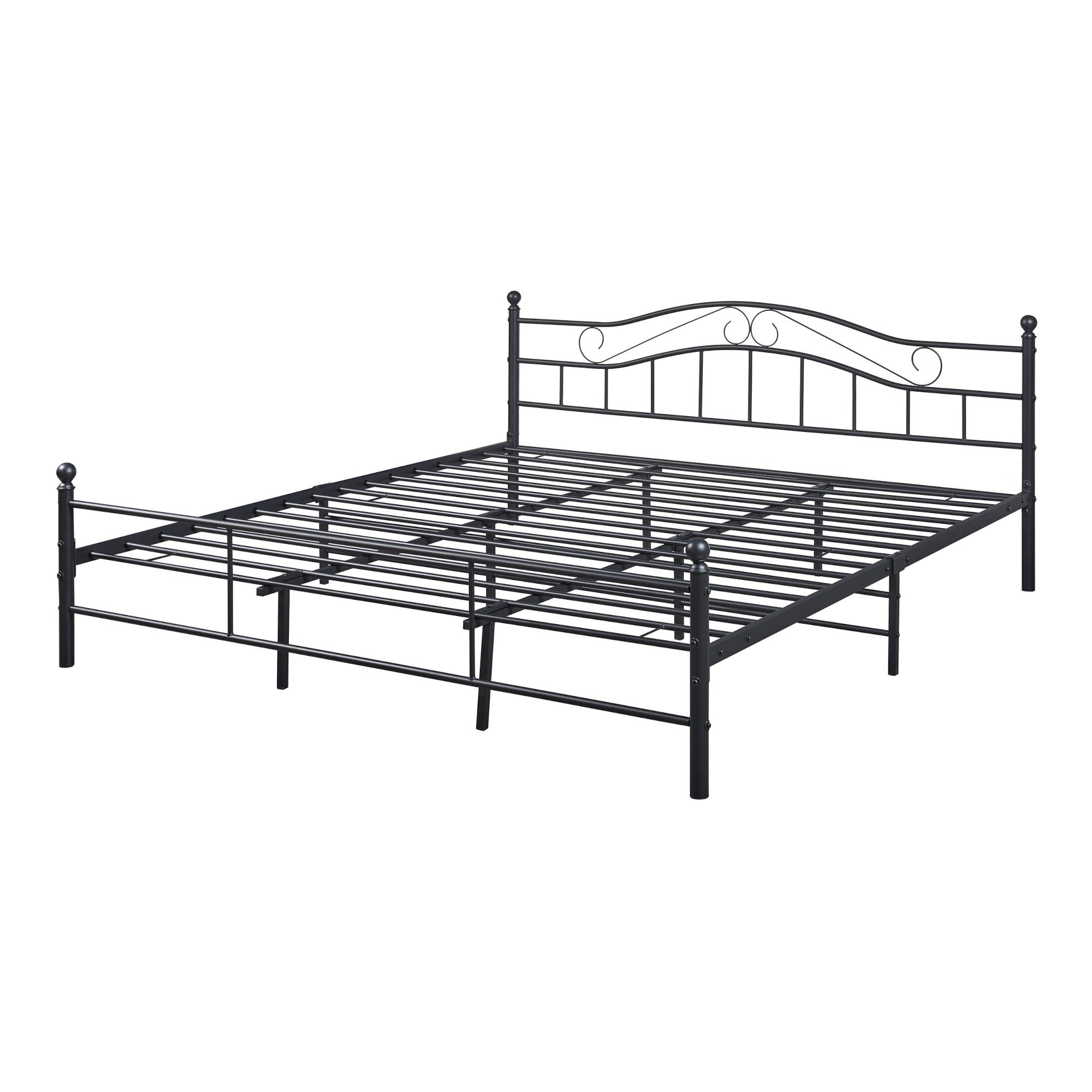 en.casa Metallbett, »Florenz« 180x200cm Schwarz + günstig online kaufen