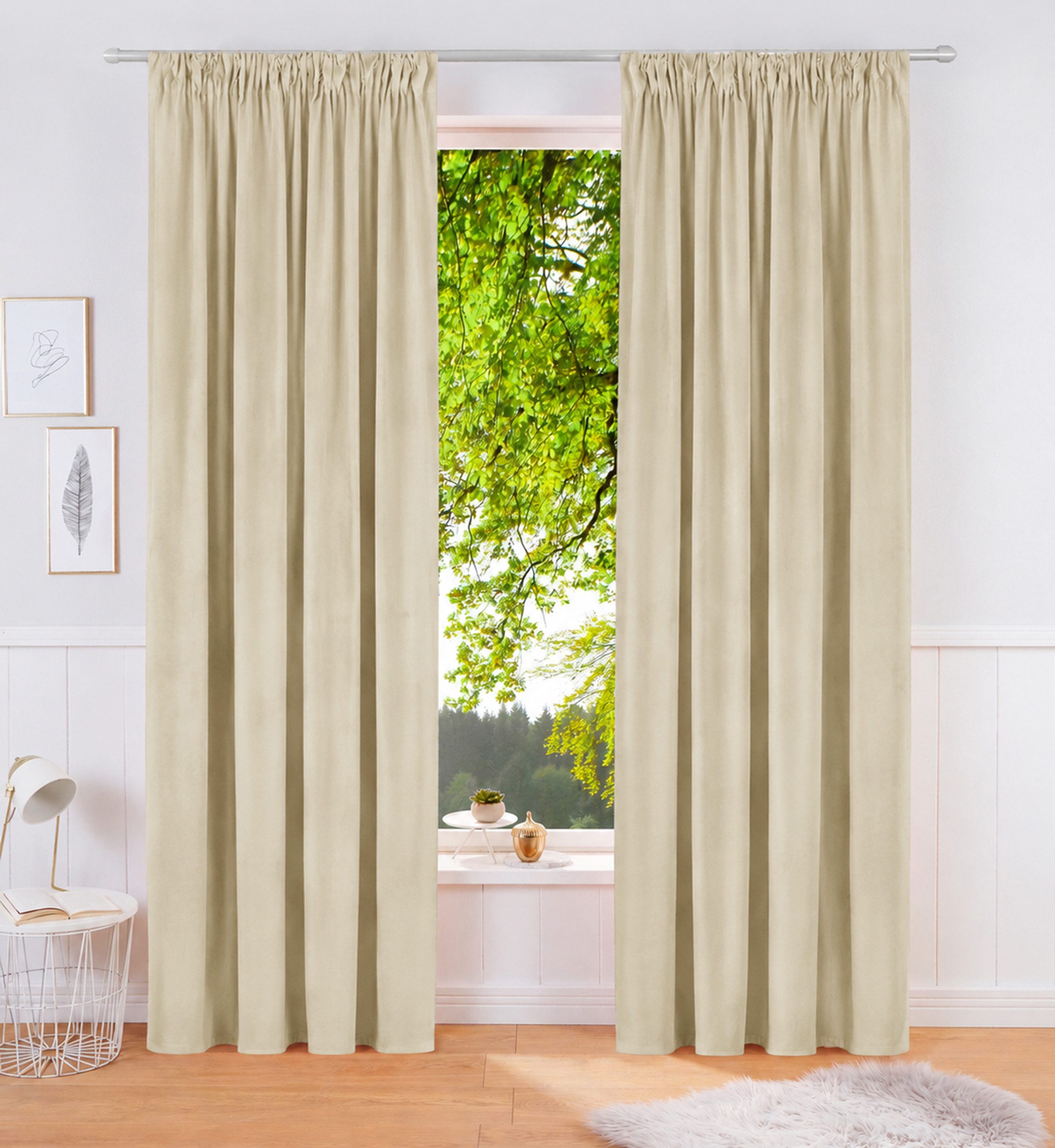 OTTO home Vorhang Velvet uni (2 St), Multifunktionsband, blickdicht, Blickdichter Samt, 2-er Set, edel, Gardine, multifunktional
