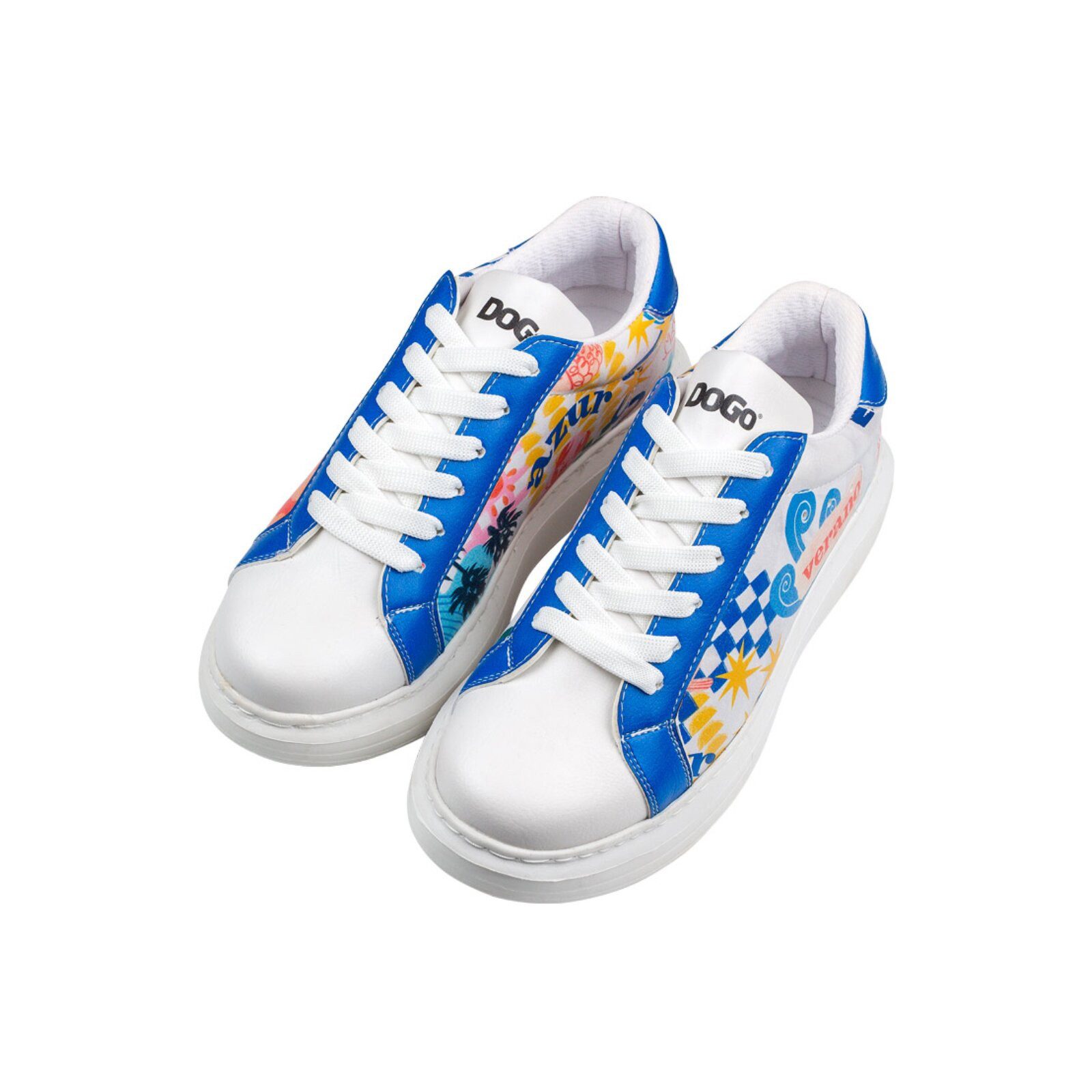 DOGO Verona Low-Top Sneaker Azur Damen Sneaker Sneaker Handgefertigt
