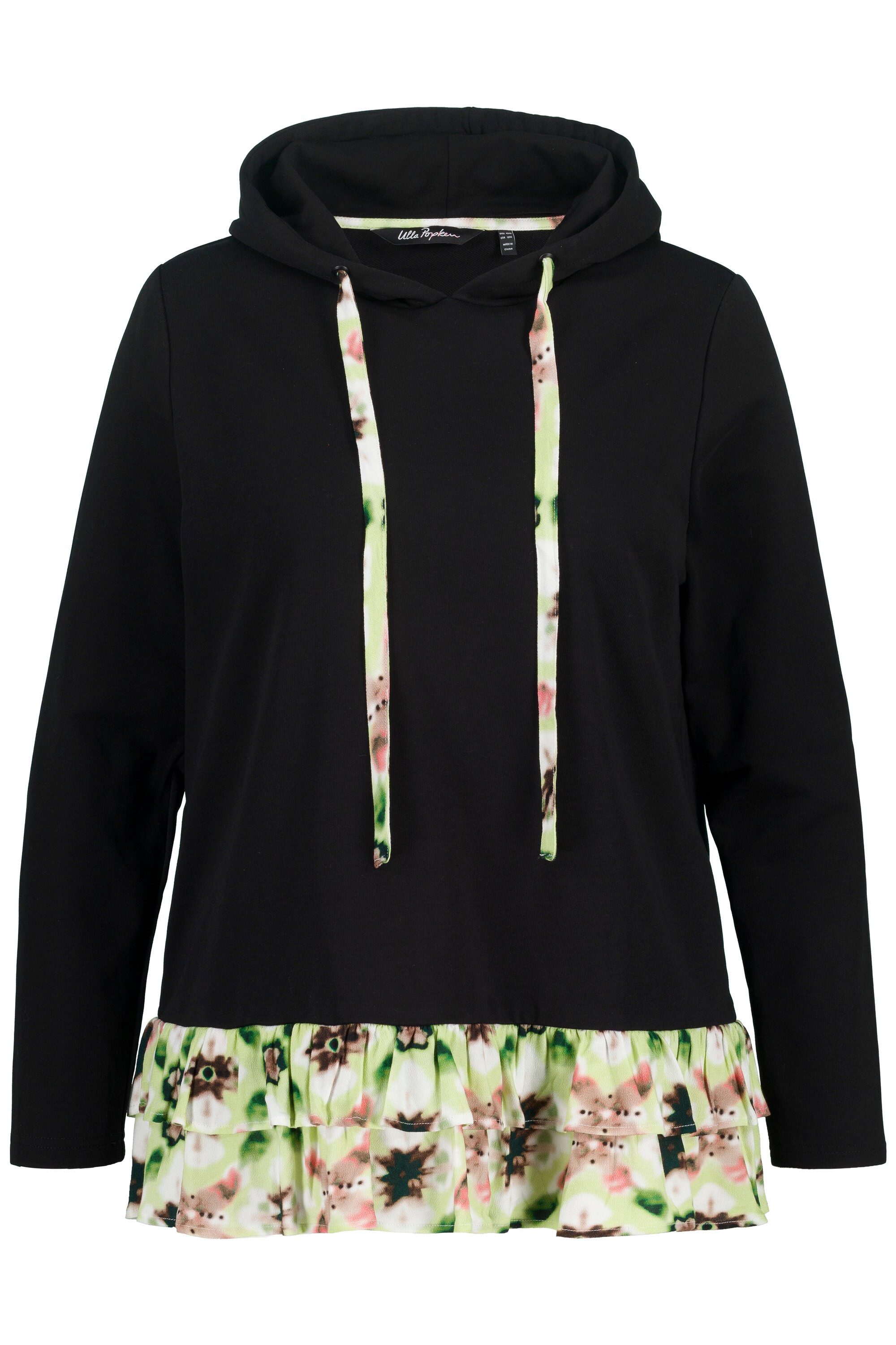Sweatshirt Hoodie Lagenlook A-Linie Langarm Kapuzenshirt