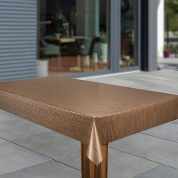 laro Tischdecke Wachstuch-Tischdecken Abwaschbar Holzoptik braun beige rechteckig