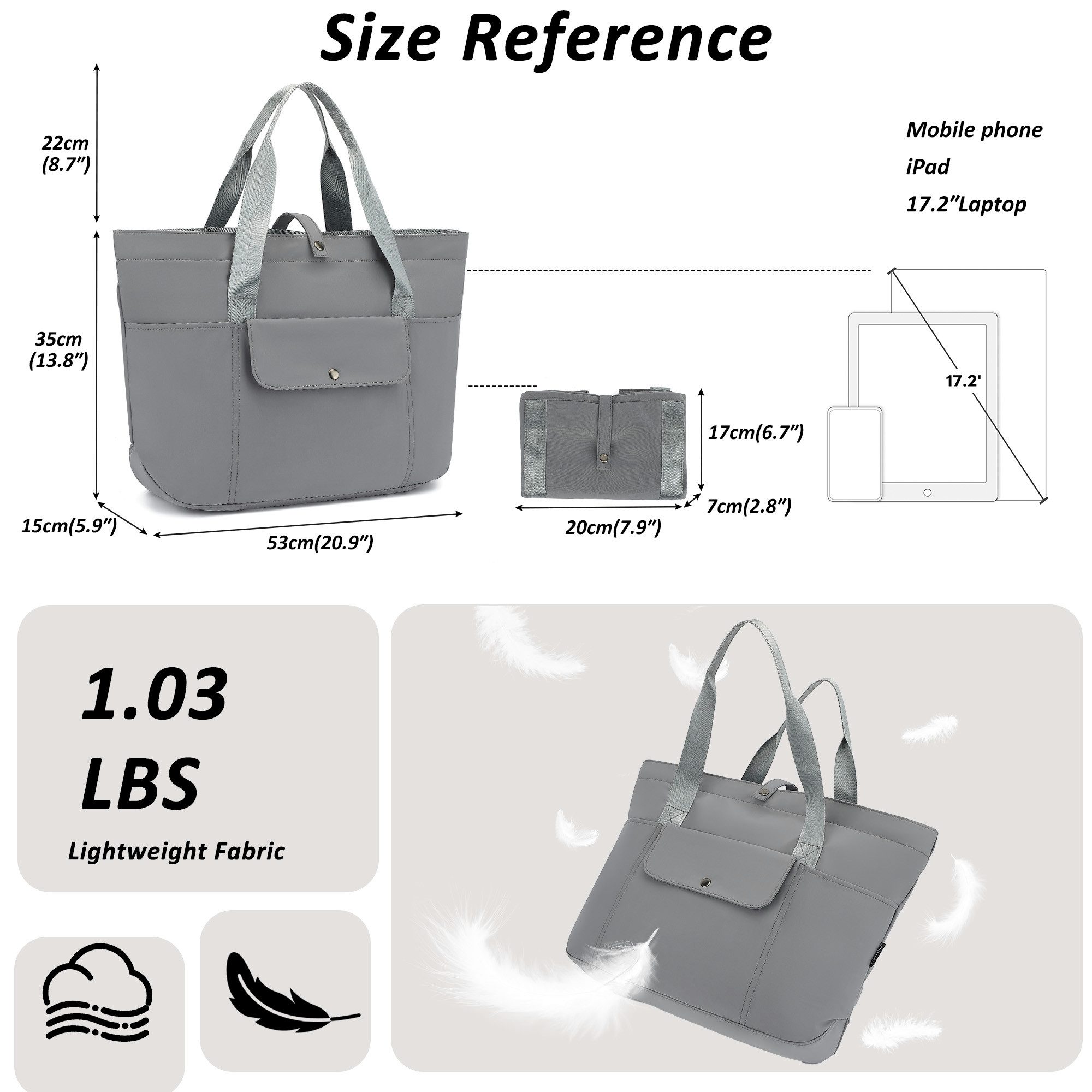 TAN.TOMI Umhängetasche Damen Multi-Taschen Große Tote Bag Shopper Schultertasche, Faltbarer Stauraum Mit Reißverschluss für Reisen Arbeit Fitness