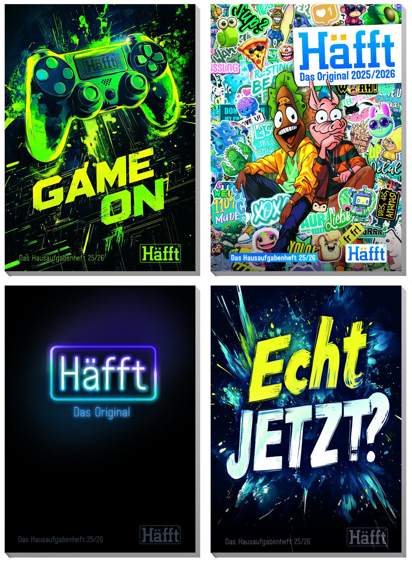 Häfft Terminplaner HÄFFT Original Hausaufgabenheft 2025/2026 Motive sortiert 9719-8