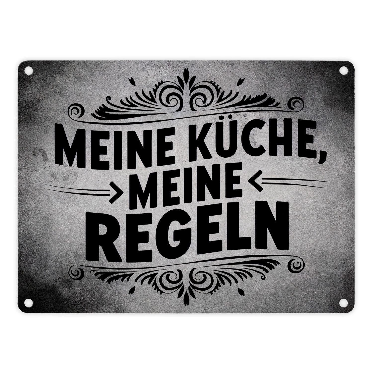 Metallschild Meine Küche meine Regeln Metallschild in 15x20 cm