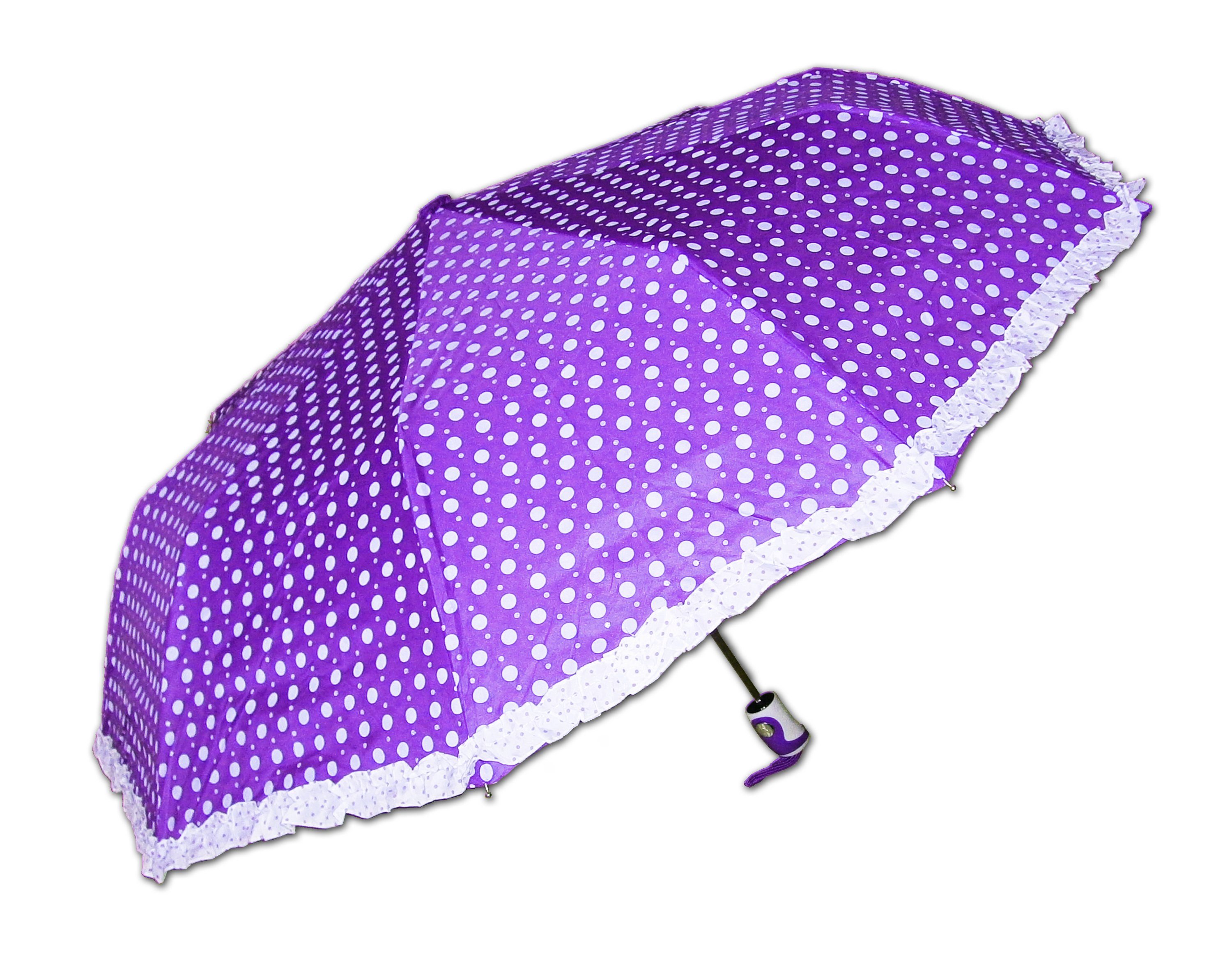 Taschenregenschirm »Automatik REGENSCHIRM Ø100cm LILA Punkte 33-60cm  Taschenschirm 0317«, Taschenregenschirm Schirm