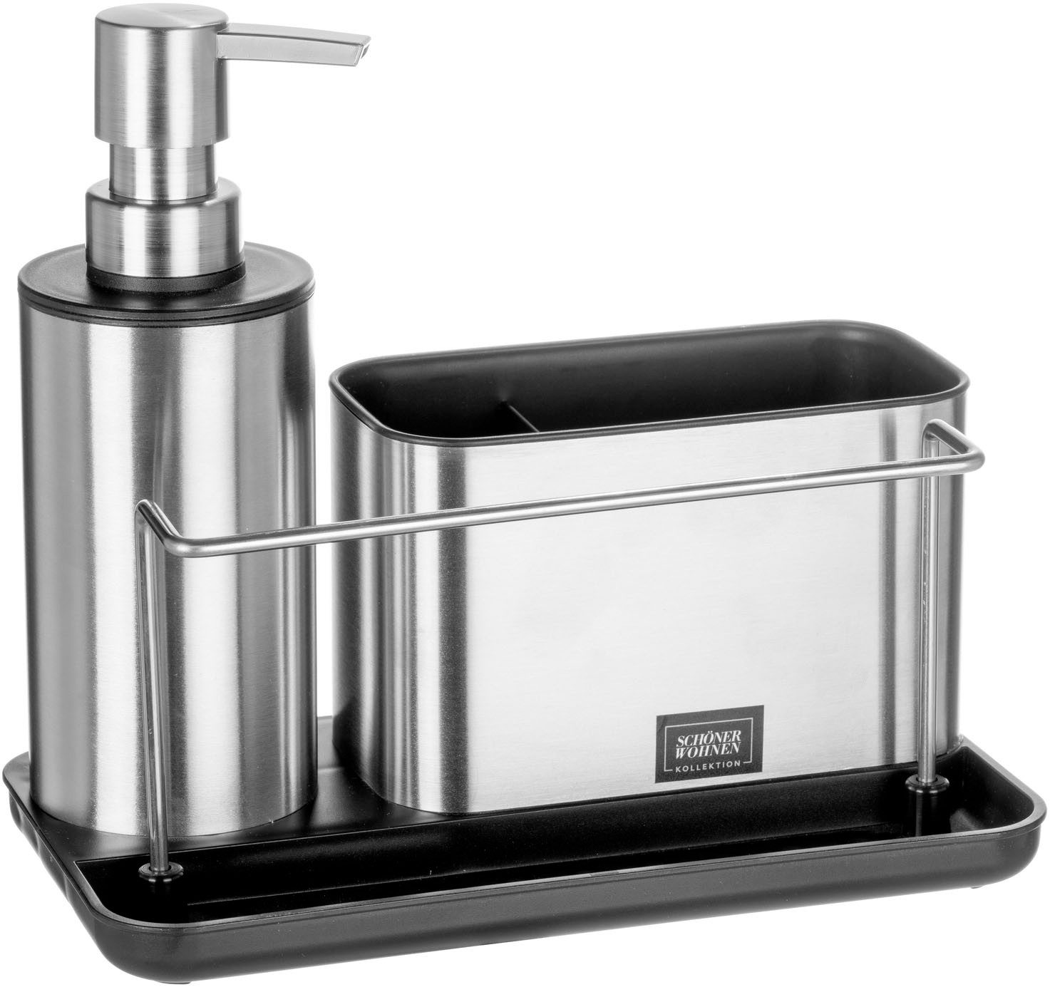 SCHÖNER WOHNEN-Kollektion Küchenorganizer-Set SHIRLEY, (1-tlg), Spülorganizer mit Spülspender aus Edelstahl – Bild 4 von 5