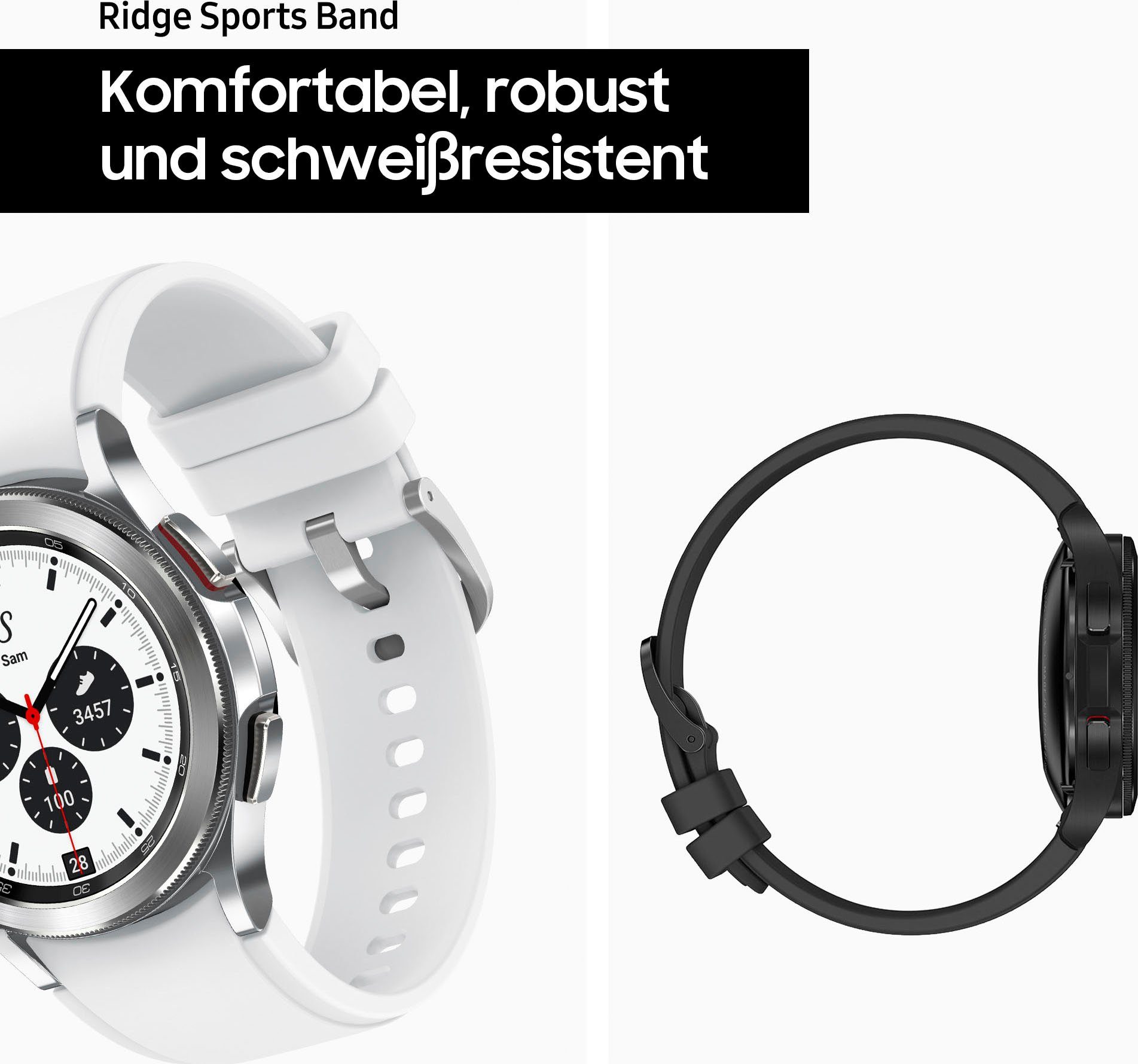 Samsung Galaxy Watch 4 Classic Zoll, | Google), Fitness Smartwatch Gesundheitsfunktionen Fitness Wear by BT Uhr, (4,6 OS cm/1,4 Tracker, schwarz schwarz