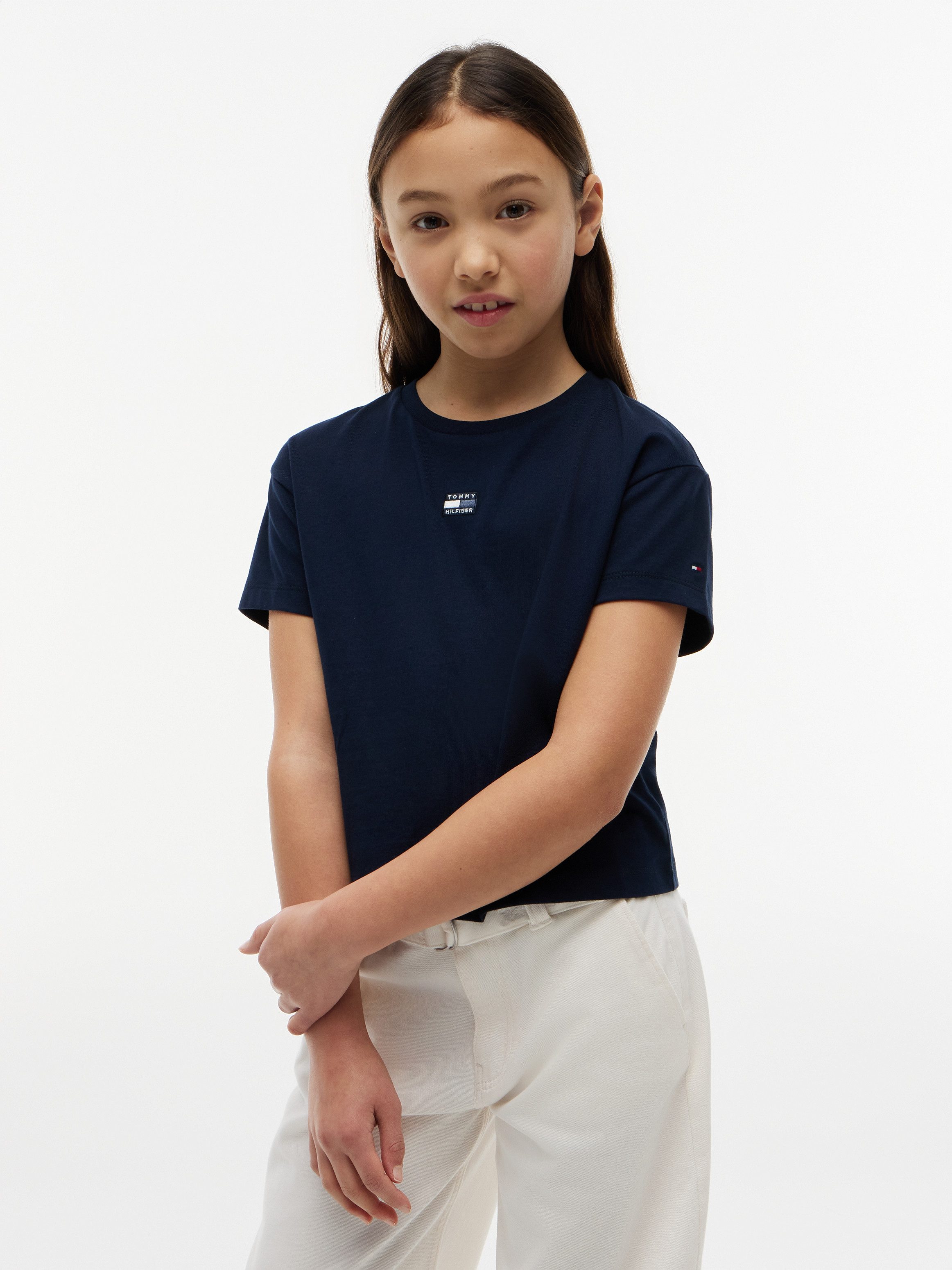Tommy Hilfiger T-Shirt Regular Fit, Rundhalsausschnitt, reine Baumwolle, Kinder bis 16 Jahre