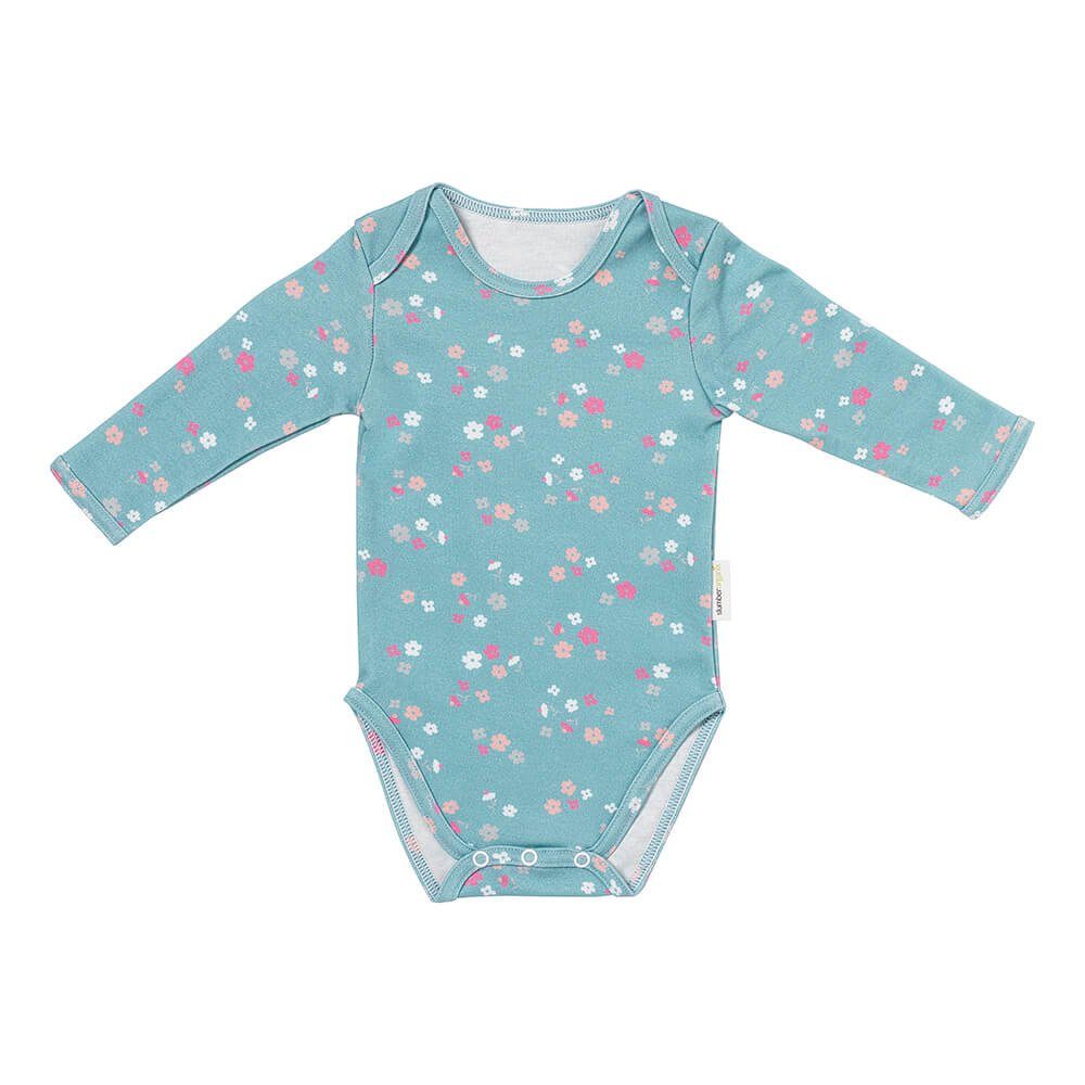 Blümchen Langarmbody langarm 100% SlumberOrganix Bio Baby-Body Baumwolle Bio