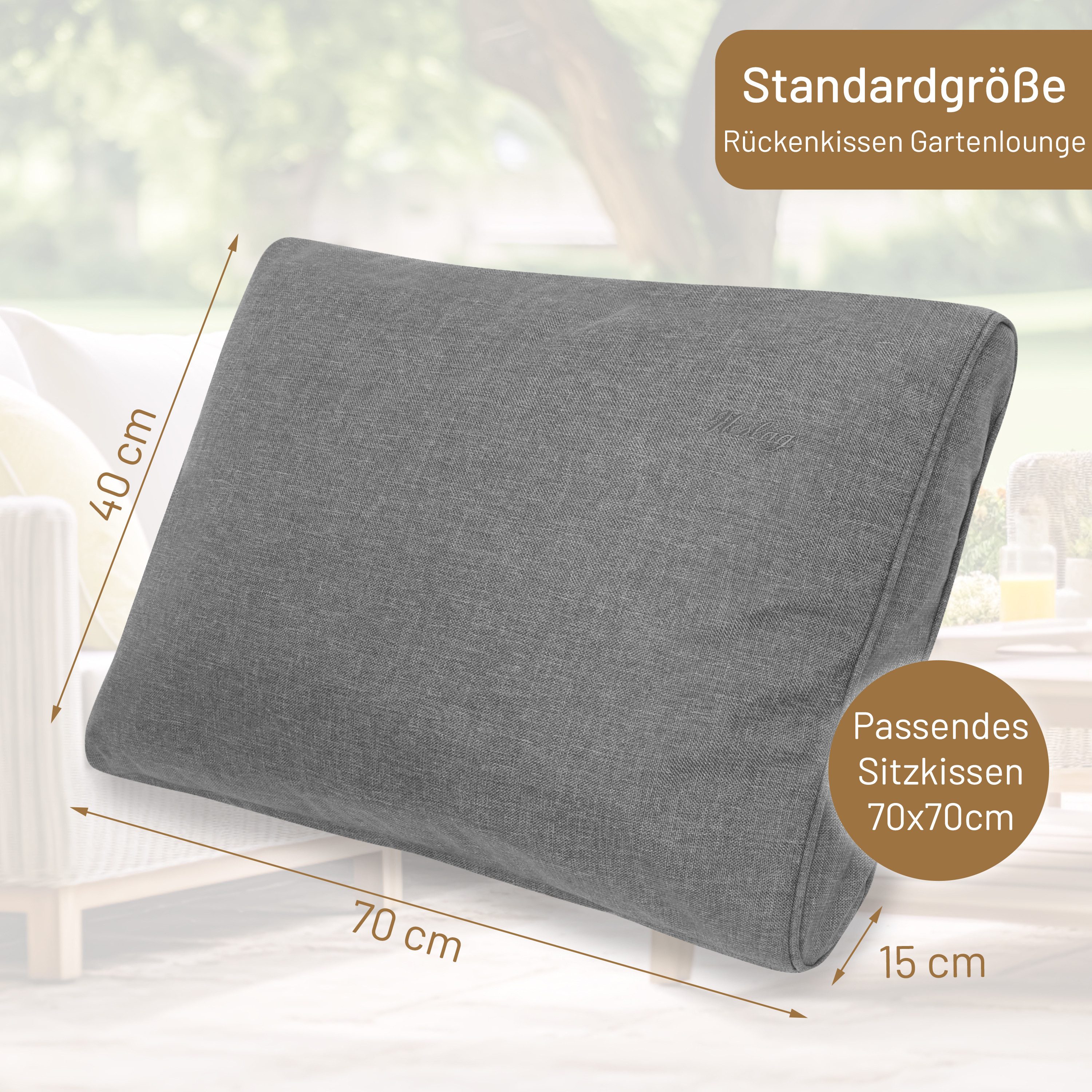 Herlag Stuhlkissen Sunny, Outdoor Loungekissen Gartenlounge Rattanmöbel Wetterfest