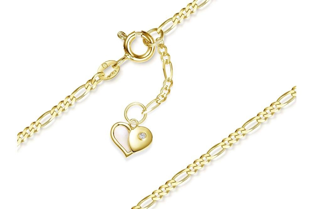 Silberkettenstore Fußkette Fußkette Figaro 2mm mit Herz - echt 585 Gold, Lä günstig online kaufen