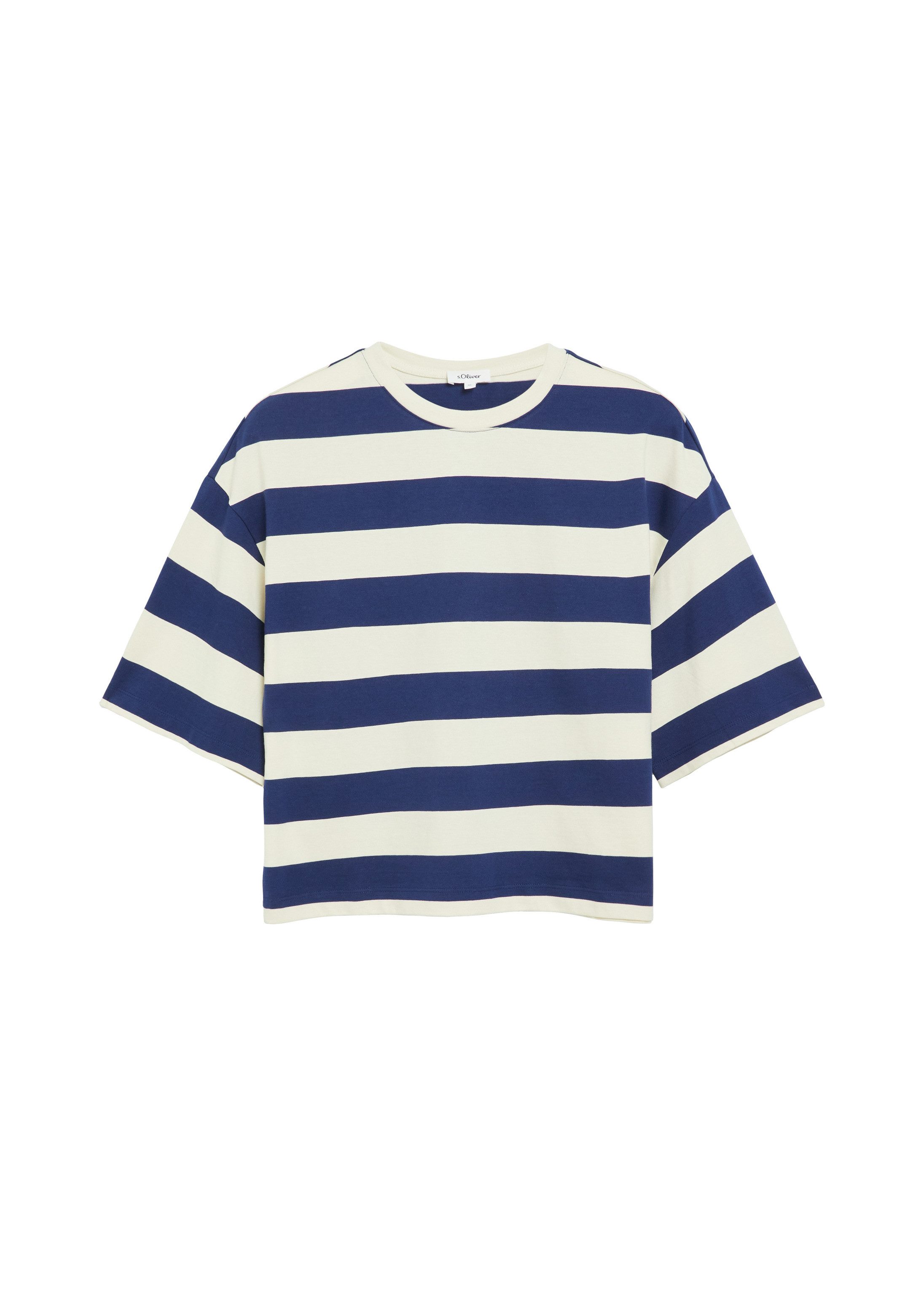 s.Oliver Kurzarmshirt T-Shirt Gestreiftes T-Shirt im Boxy Shape