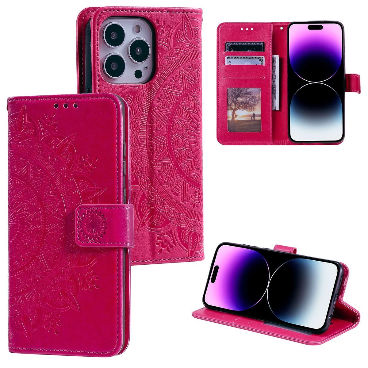 König Design Handyhülle Apple iPhone 16 Pro Max, Schutzhülle Schutztasche Case Cover Etuis Wallet Klapptasche Bookstyle