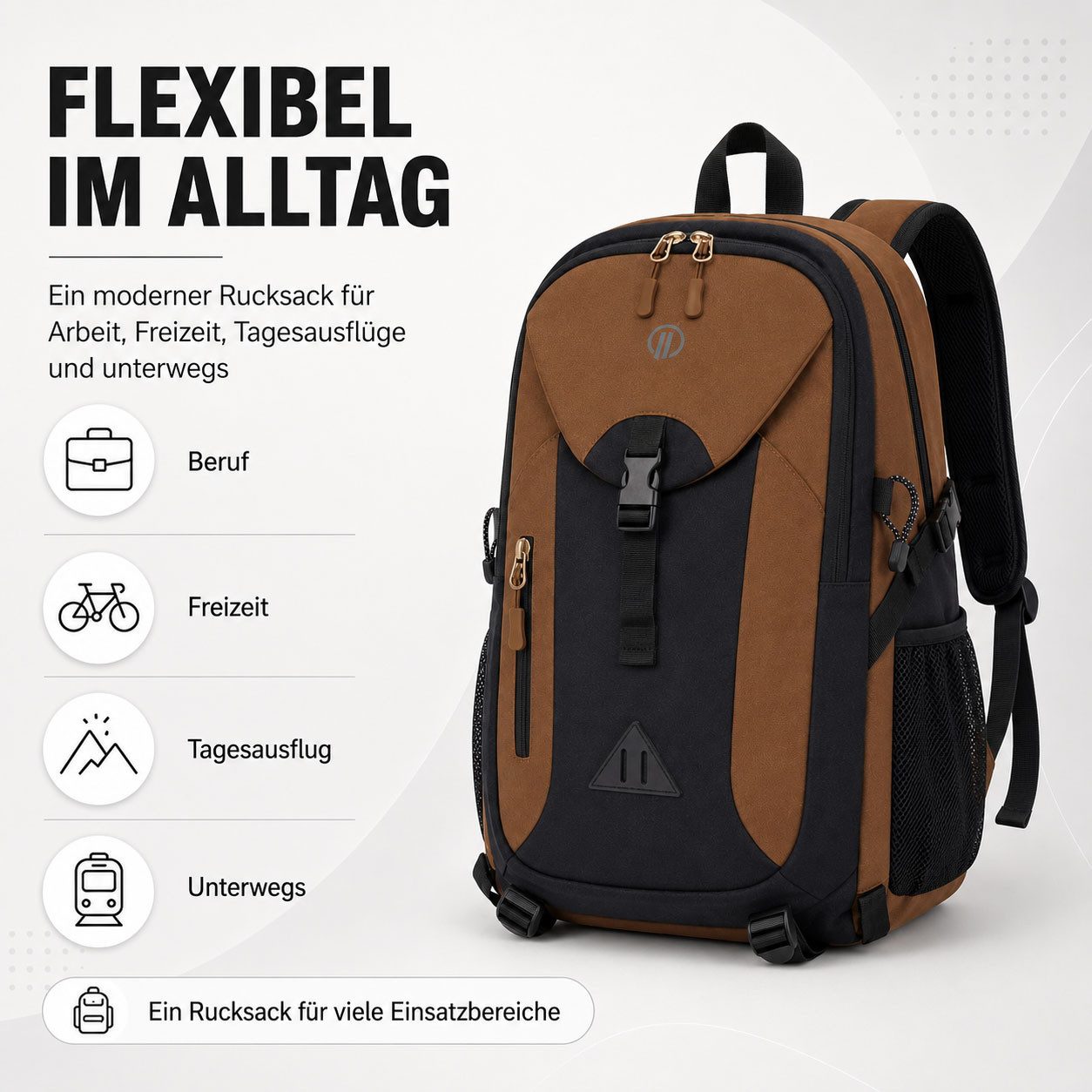 HELLSER Freizeitrucksack Outdoor Rucksack 30L für Wandern, Freizeit & Ausflüge, Wasserabweisend, gepolstert, 52x32x20cm