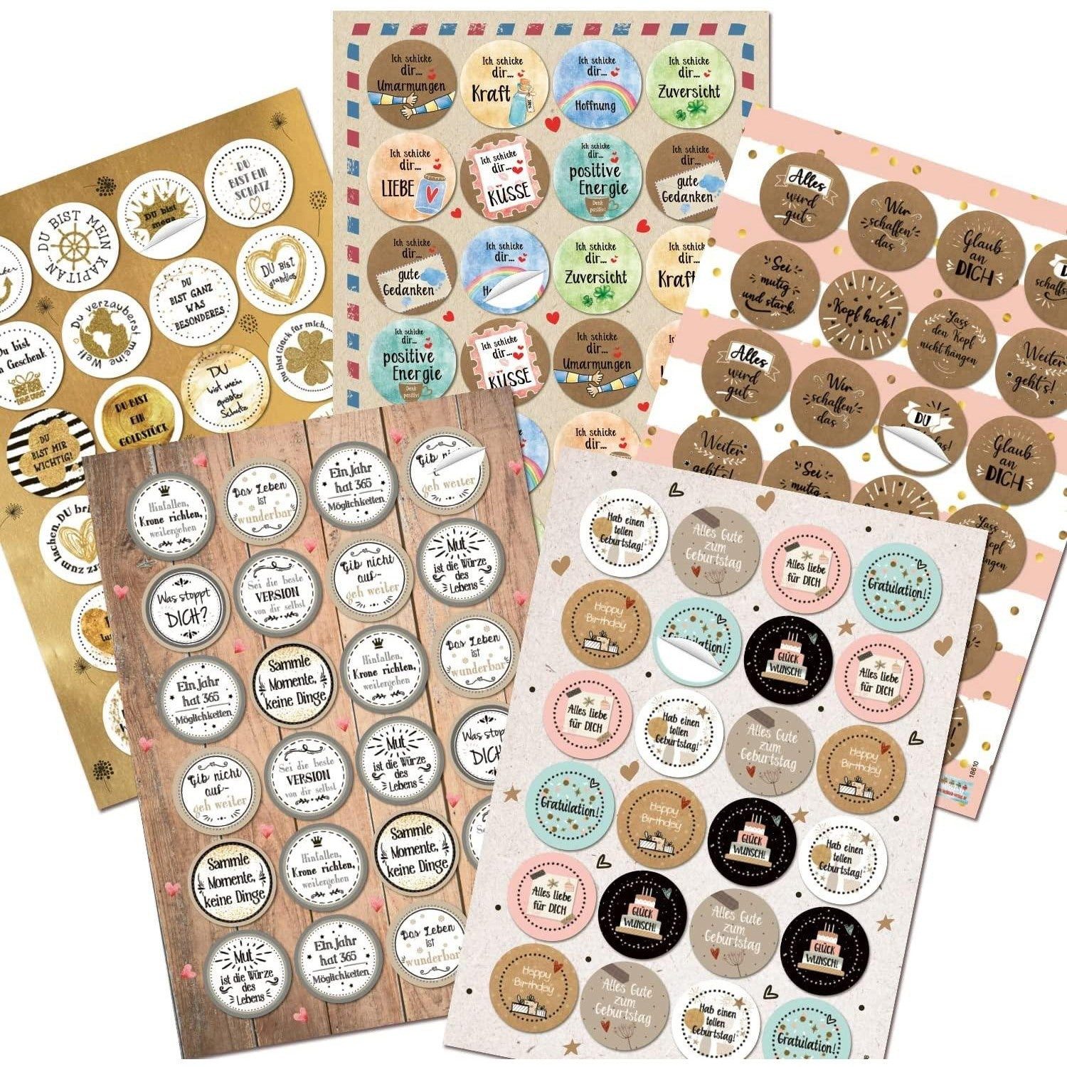 Logbuch-Verlag Dekofigur 120 bunte Aufkleber - Sprüche Sticker Liebe Freund günstig online kaufen