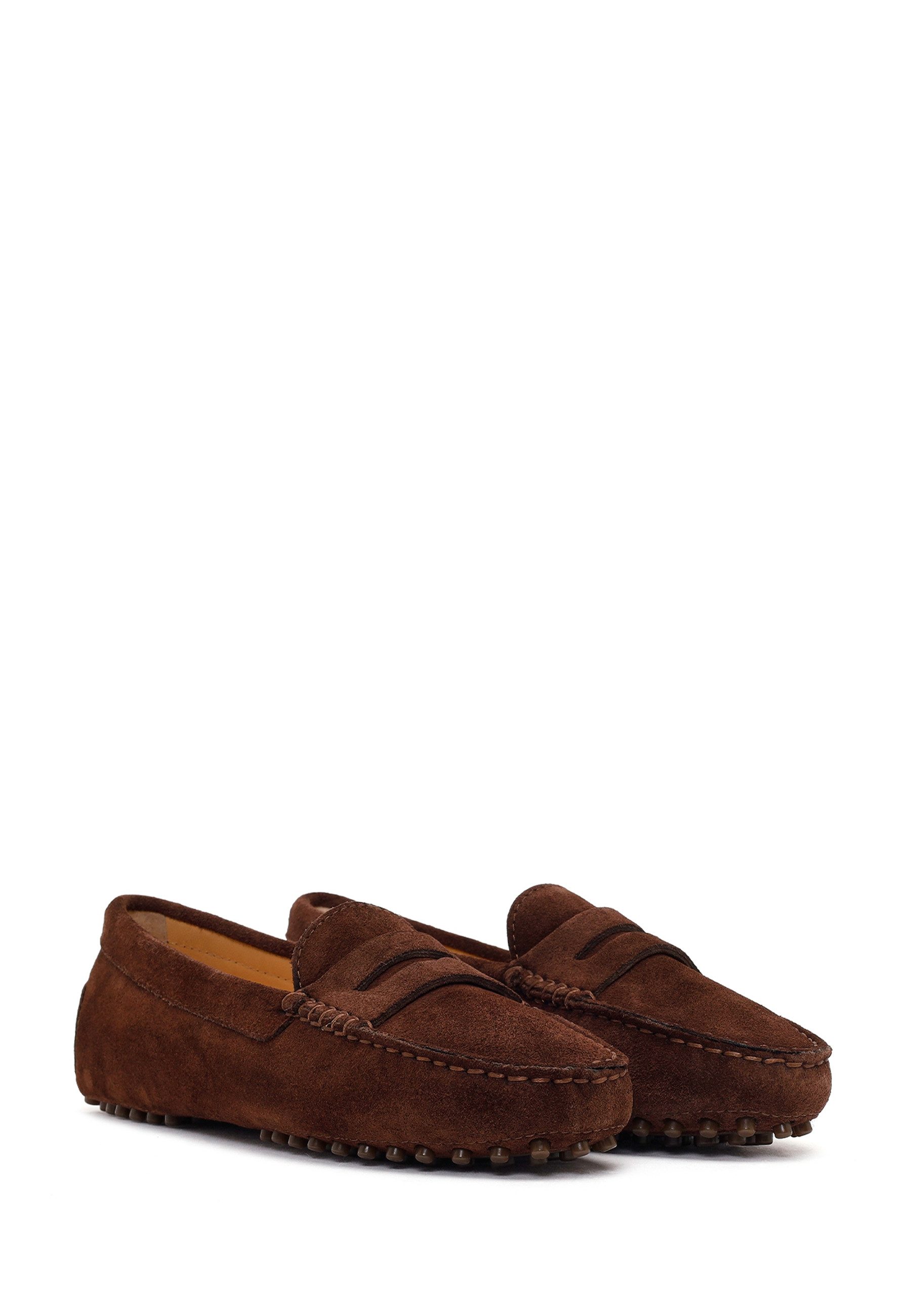 Derimod Loafer aus Veloursleder Loafer Echtes Wildleder, Lederfutter, TPU-Sohle, Slip-on-Design