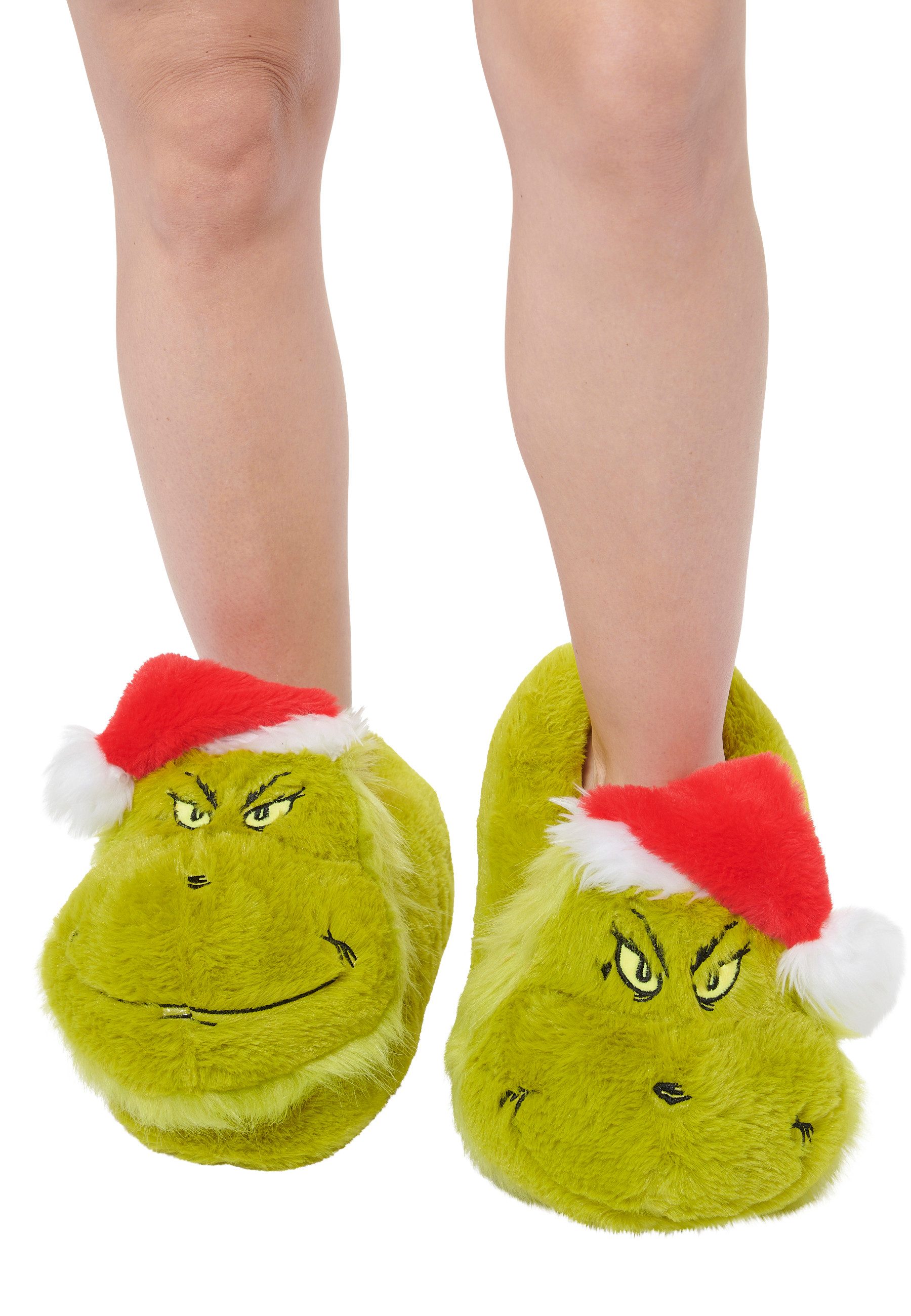 United Labels® The Grinch 3D Hausschuhe Plüsch Slipper Pantoffeln Puschen Schlappen Hausschuh – Bild 3 von 5