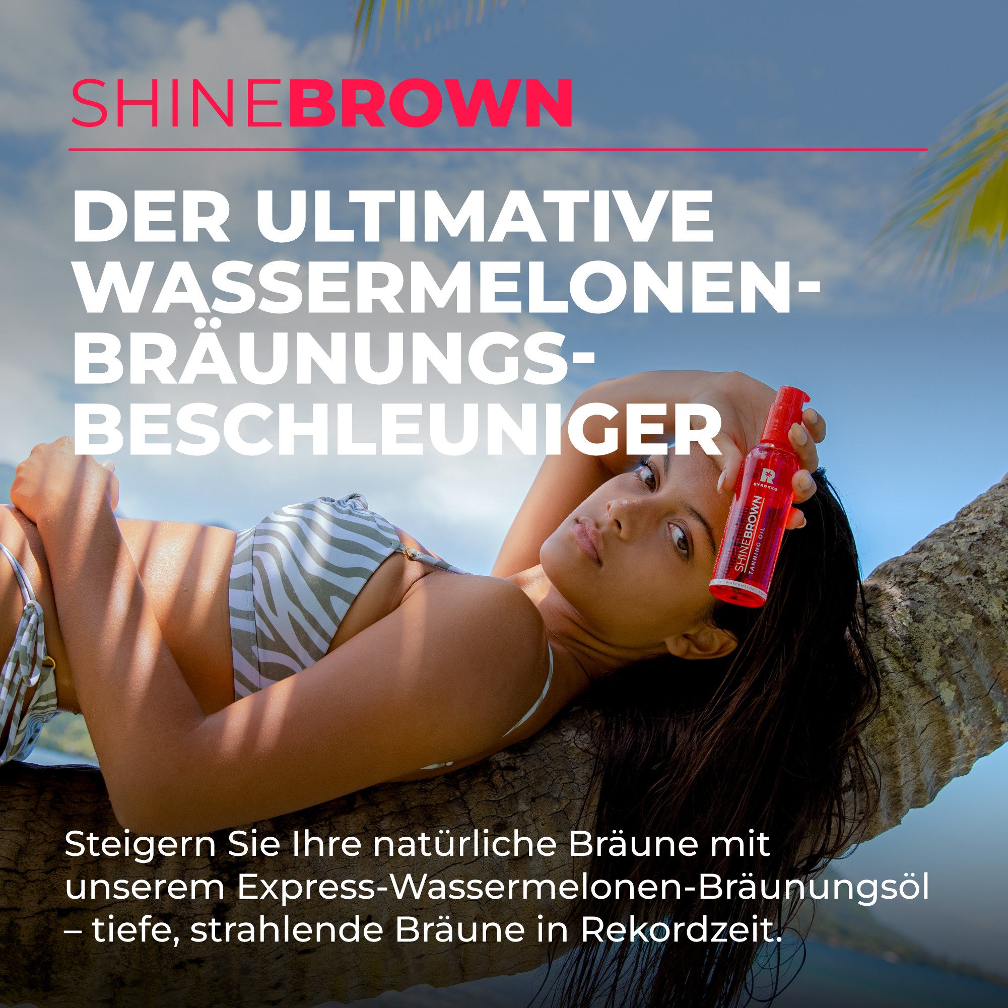 BYROKKO Selbstbräunungsöl Shine Brown Watermelon Bräunungsbeschleuniger-Öl (145 ml), 1-tlg., Lichtschutzfaktor 25