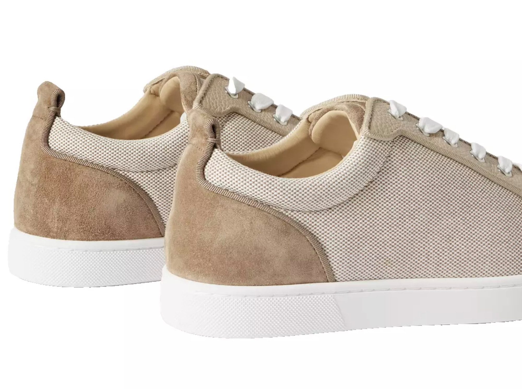 CHRISTIAN LOUBOUTIN Louis Suede Canvas Schuhe Sneaker Handwerkskunst aus Italien, Mischung aus Leinen, Leder, Veloursleder