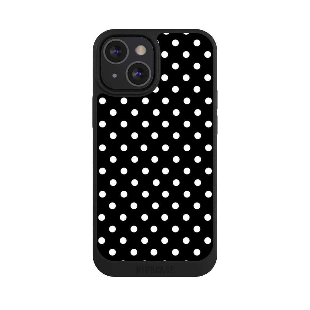 NIVOCASE Handyhülle Punkte Retro Polka Dots Polka Dots - schwarz und weiß, Apple iPhone 13 Mini Handyhülle Hülle NIVOpure Case Schwarz
