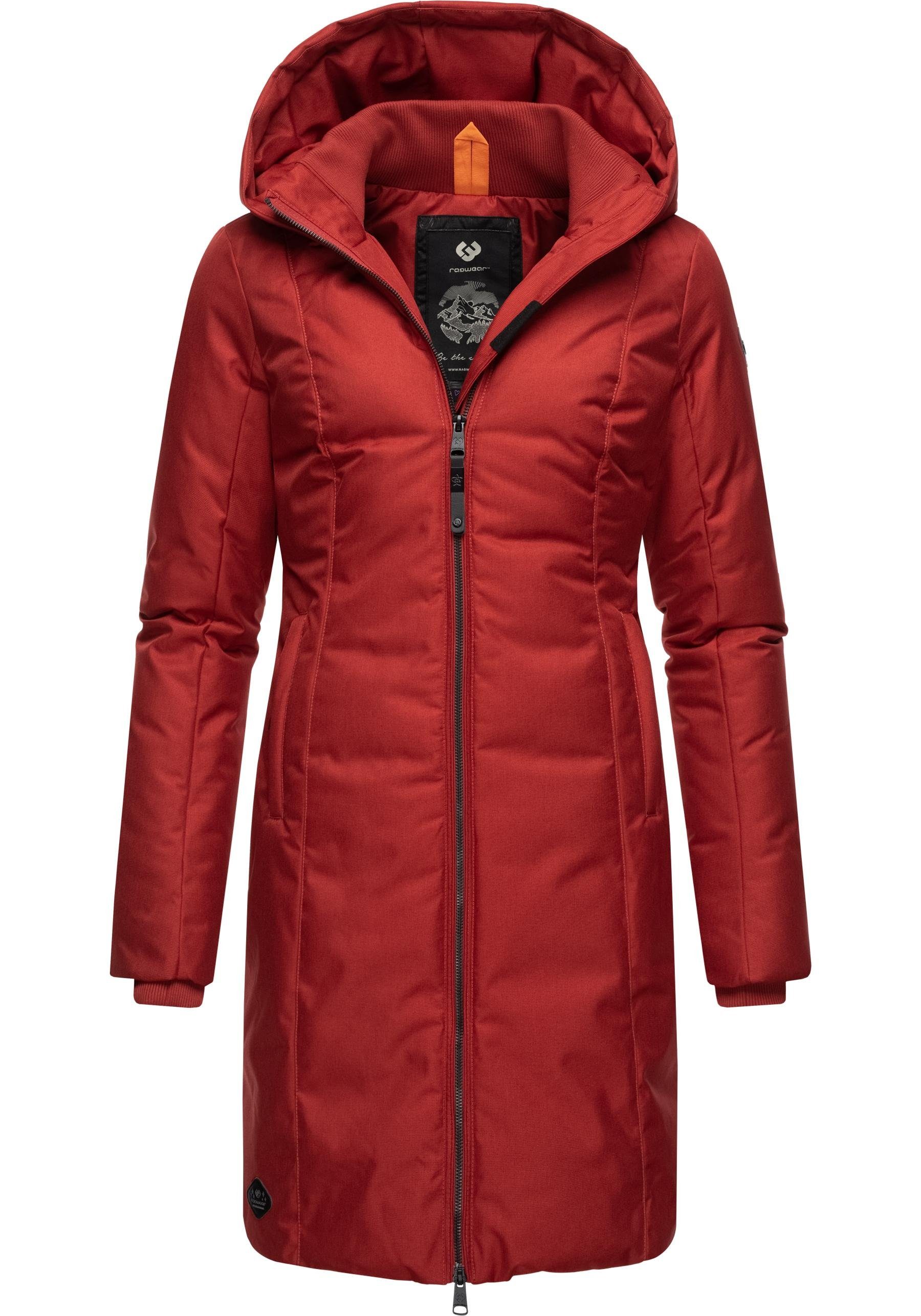 Ragwear Amarri rot Wintermantel stylischer mit Kapuze Winterparka großer