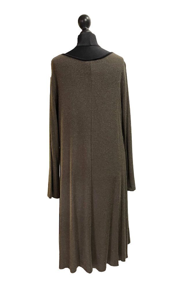 Wollkleid A-Linien-Kleid BZNA Wolle Strickkleid Taupe Lana Tunika