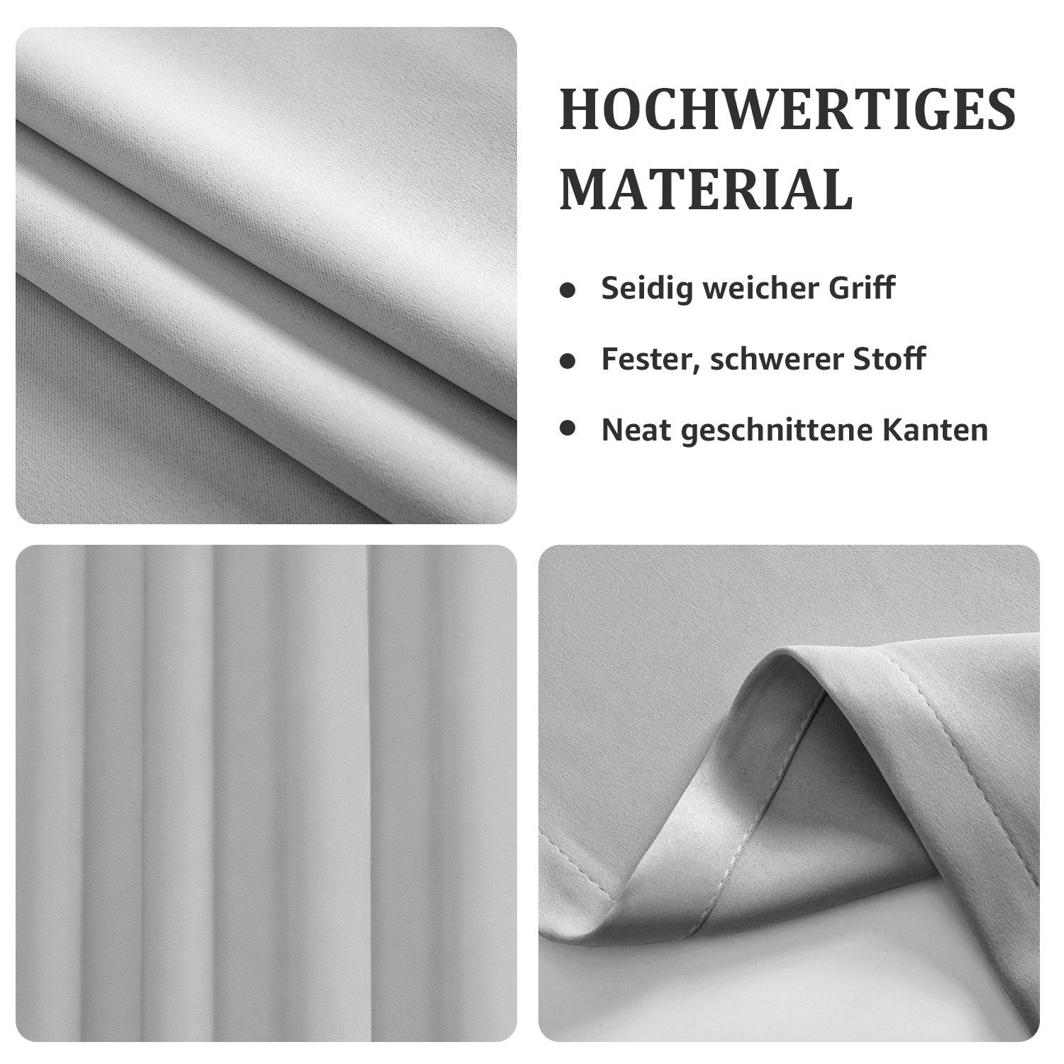 Simloveve Verdunkelungsvorhang 2er-Set Gardinen Blickdichte Thermo Vorhang 260g/m² (2 St), Ösen, blickdicht, Polyester, Kälteschutz Warm Abdunkelnd, einfarbig,  – Bild 4 von 5