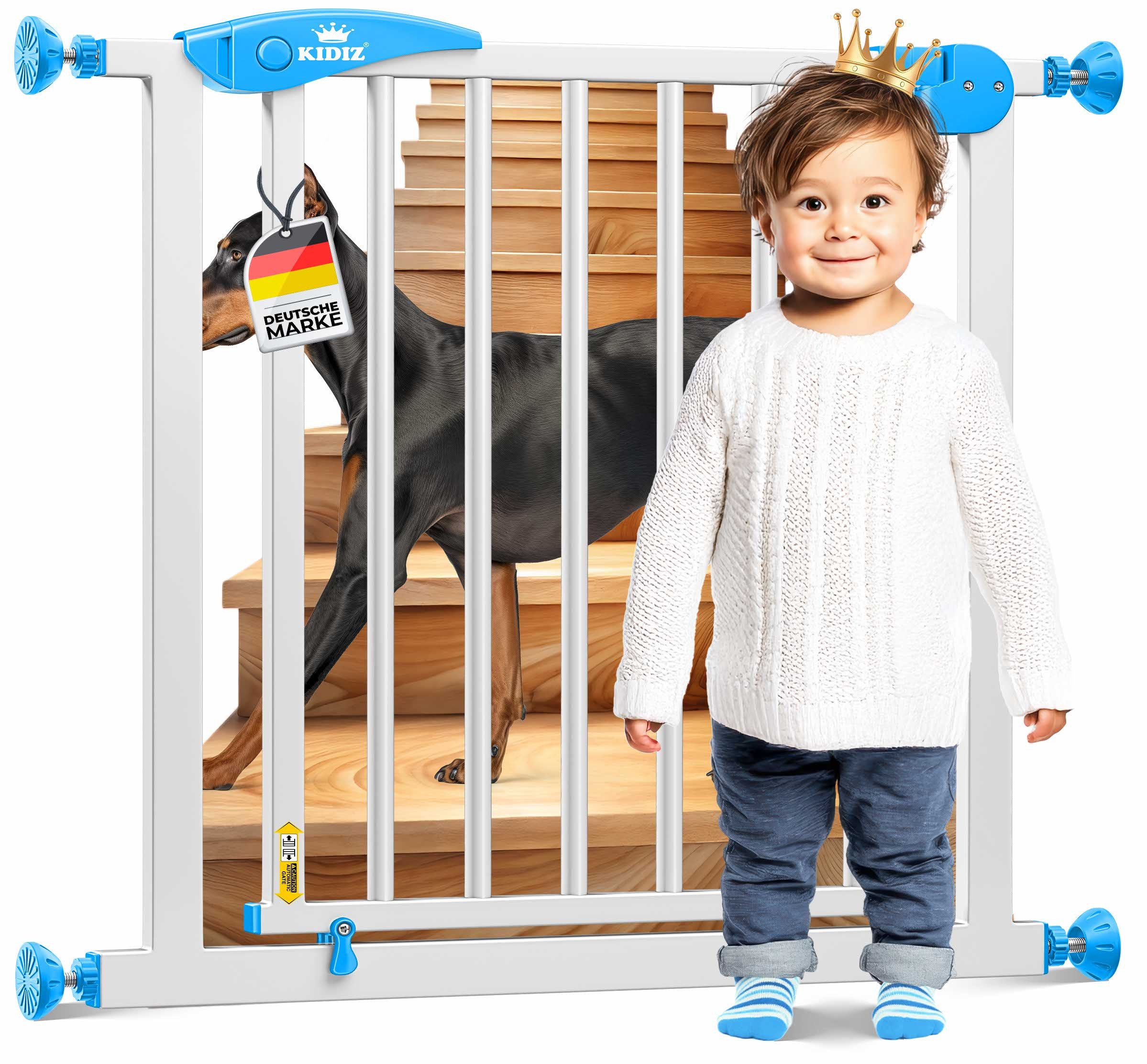 KIDIZ Türschutzgitter, auch als Schutzgitter für Treppen, Auto Close, Kinder Treppengitter
