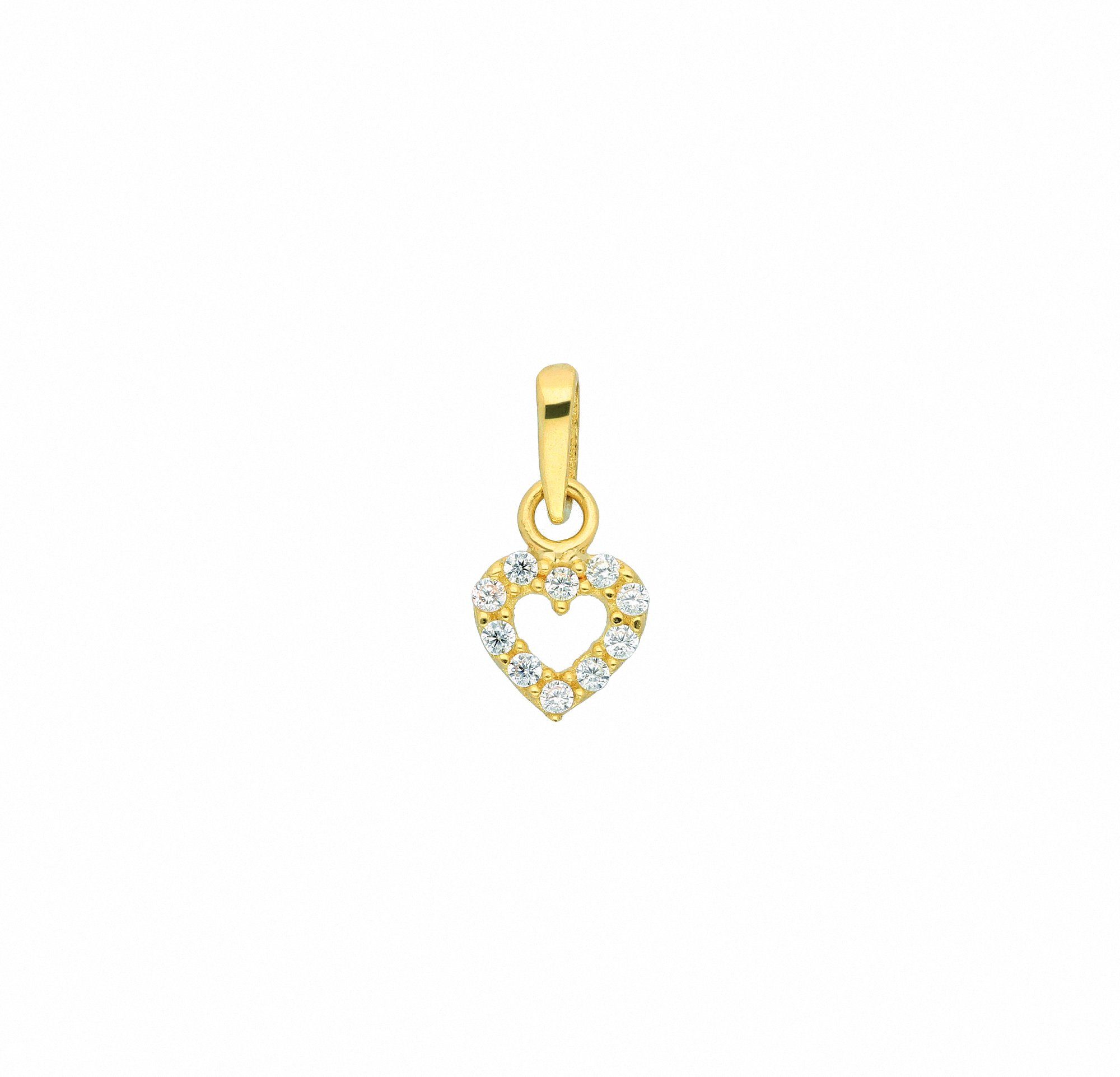 Adelia´s Kettenanhänger Damen Goldschmuck 333 Gold Anhänger Herz mit Zirkon günstig online kaufen