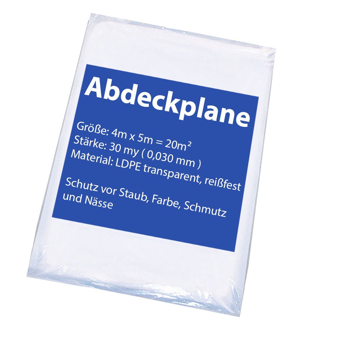 VaGo-Tools Schutzplane Abdeckfolie Malerplane Schutzfolie 4x5m 30my 5x