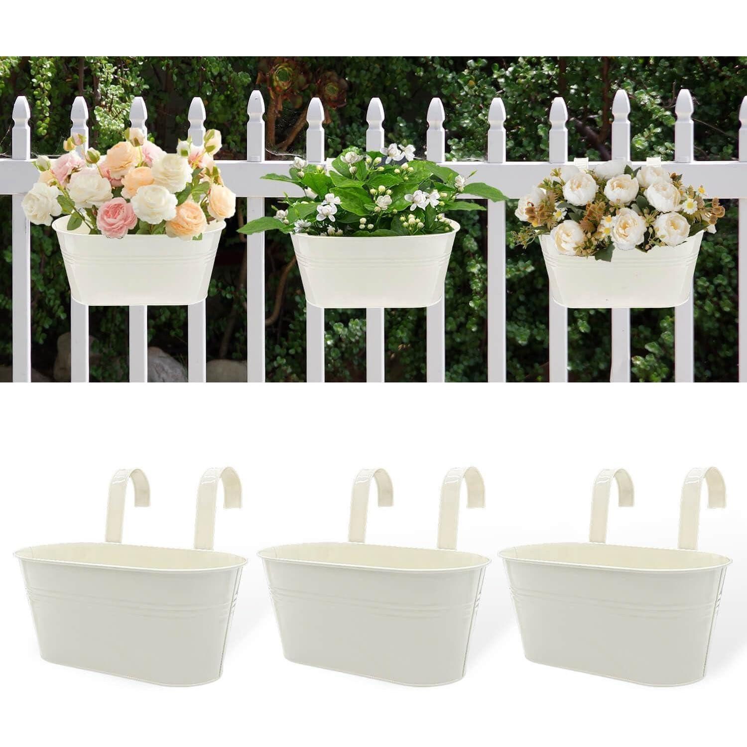 LuxusKollektion Blumentopf Hängender Blumentopf schwarz Metall Vintage-Design 3er Set