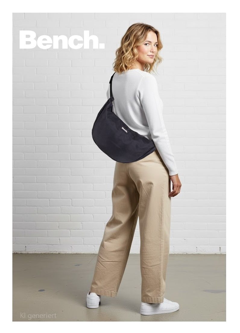 Bench. Handtasche Crossbag Moon Bag Form Slingbag Schultertasche, Damentasche Damen Freizeittasche Sichel Mond Form 64216 + Etui