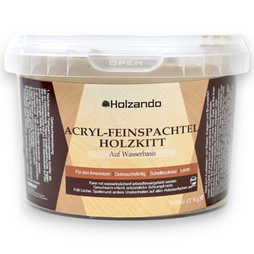 HOLZANDO Spachtelmasse Holzkitt HK1000, Geruchsarm, leicht schleiffbar, überlackierbar